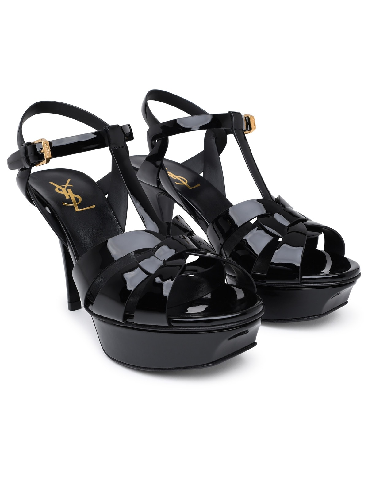 Shop Saint Laurent Tribute 75 Sandals In Black
