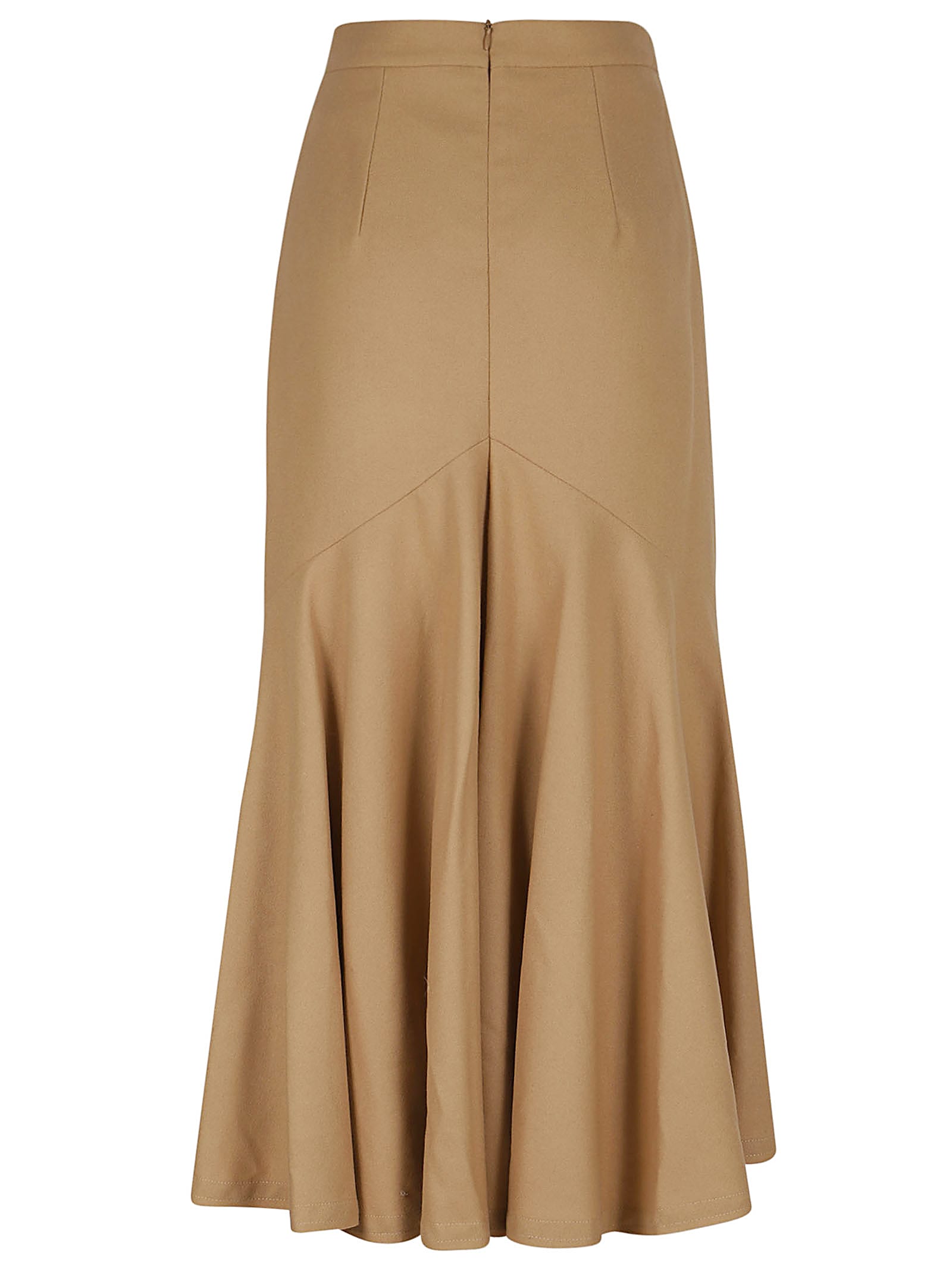 Shop Patou Peplum Skirt In B Gray Sand