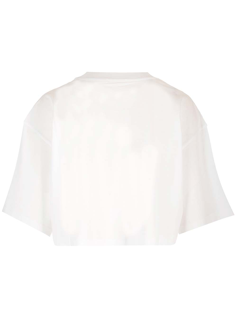 Shop Marni Cropped Signature T-shirt In Bianco