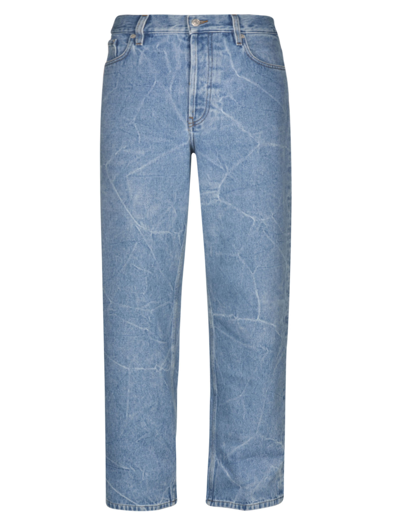 Click to view more detailed imagery on our partner's website Dries Van Noten Crack Effect Jeans In Blue