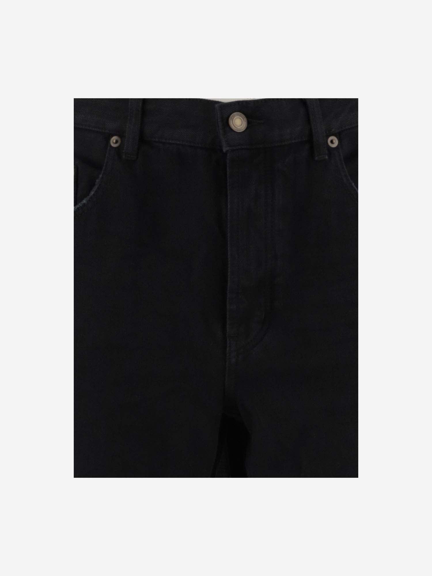 Shop Saint Laurent Cotton Denim Jeans In Black