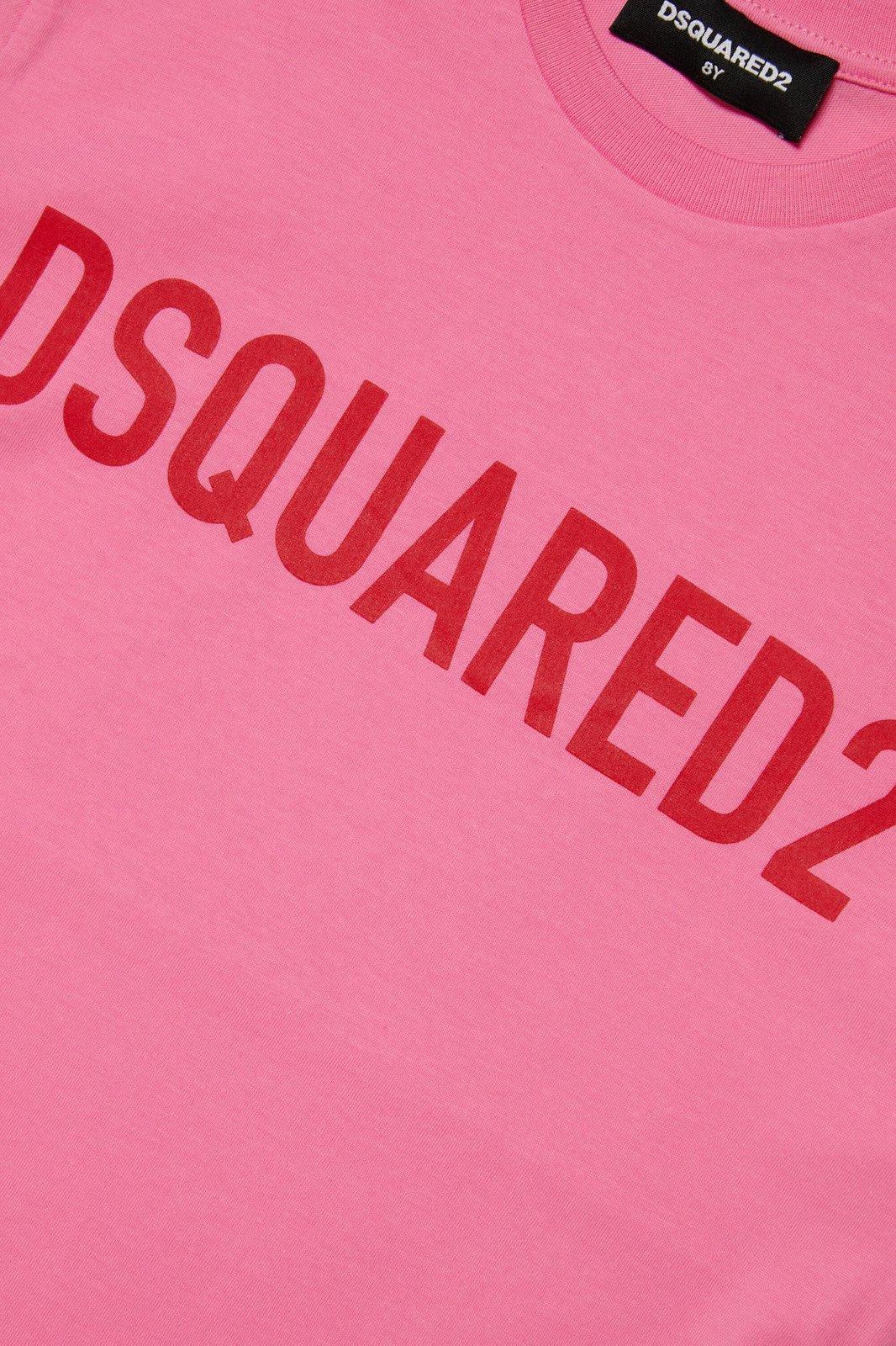 Shop Dsquared2 Logo-printed Crewneck T-shirt In Pink