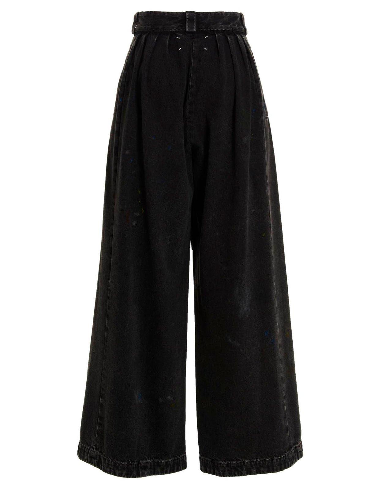 Shop Maison Margiela Wide-leg Jeans In Black