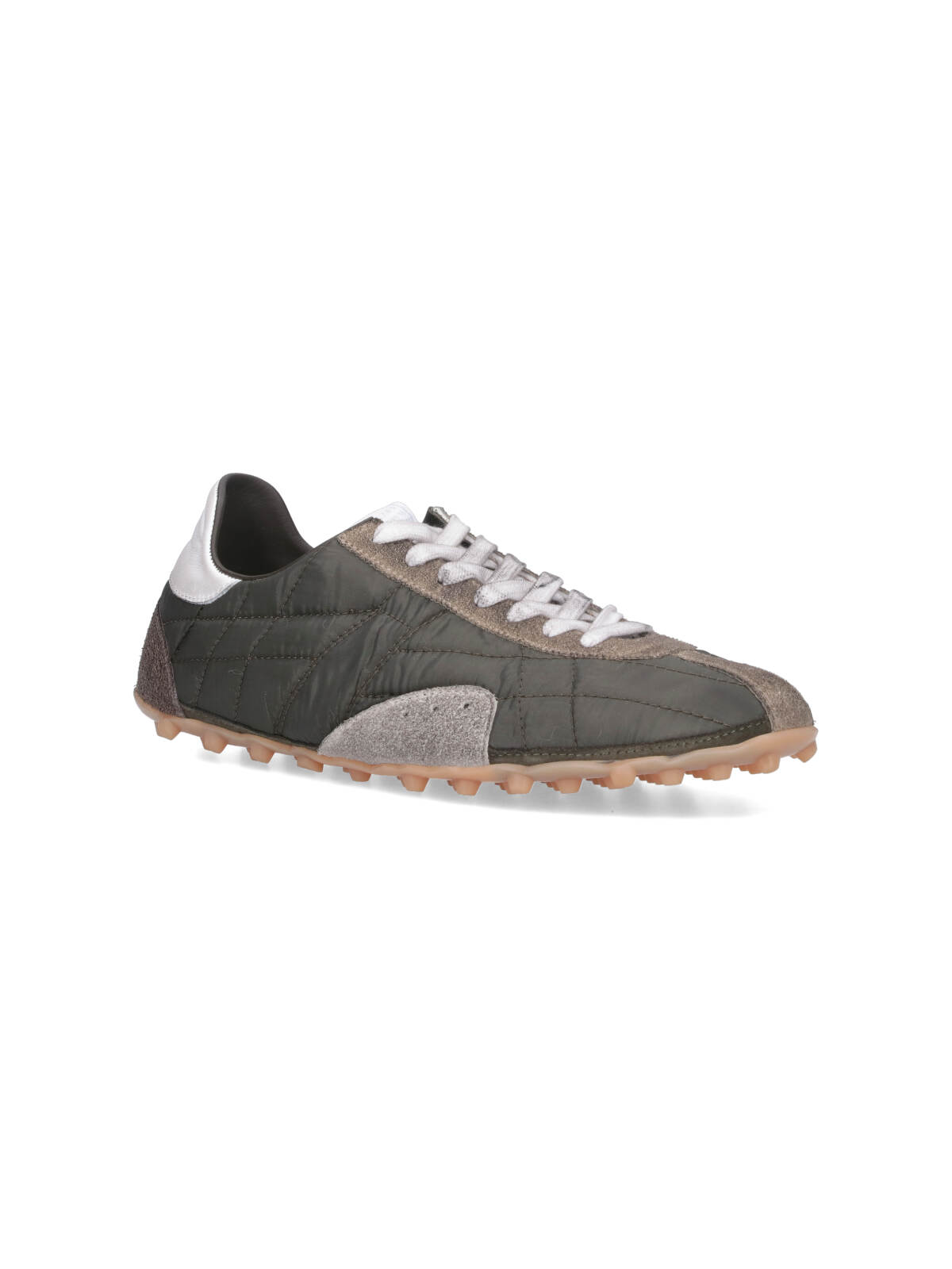Maison Margiela Quilted-texture Sneakers With Rugged Sole And Suede Overlays In Multi