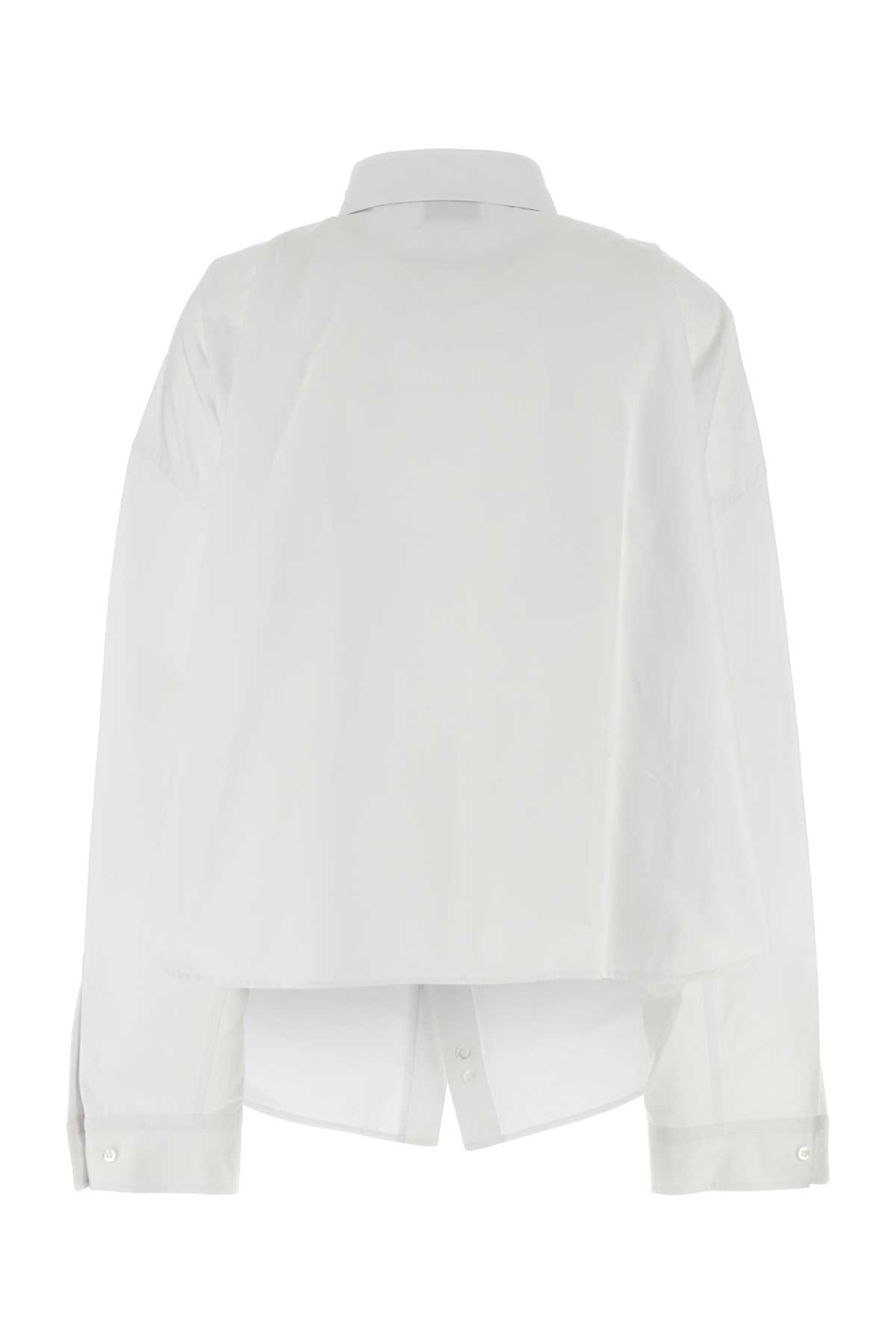 Shop Balenciaga White Poplin Oversize Shirt