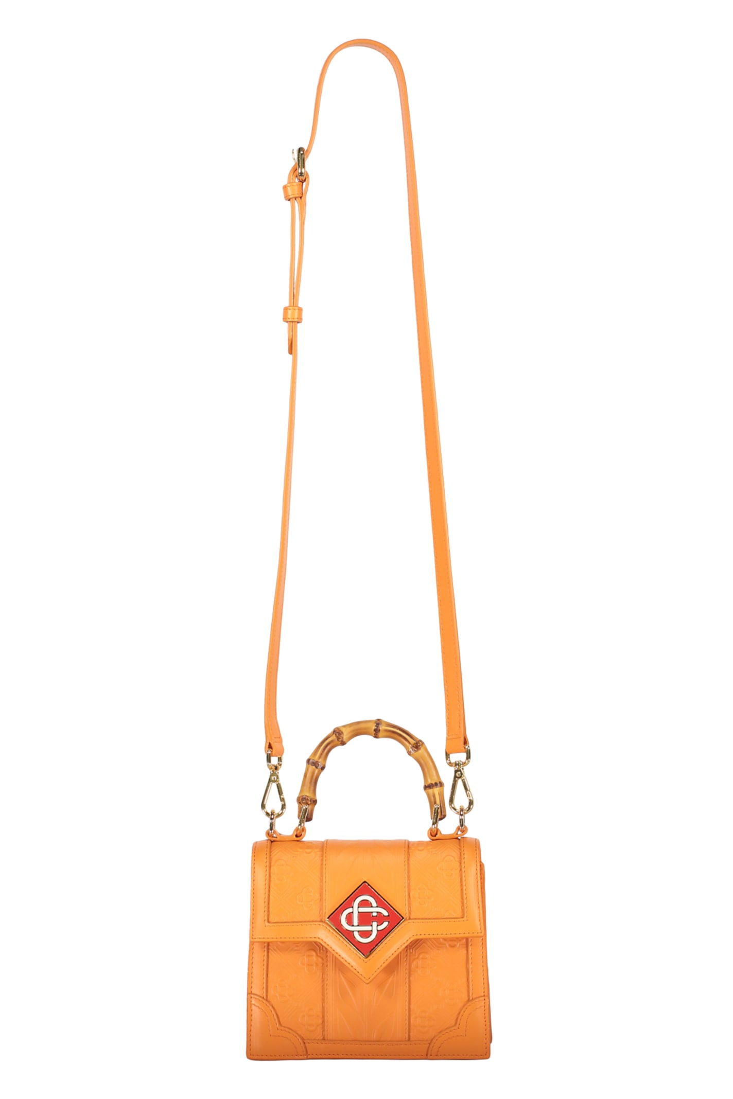 Shop Casablanca Leather Handbag In Orange