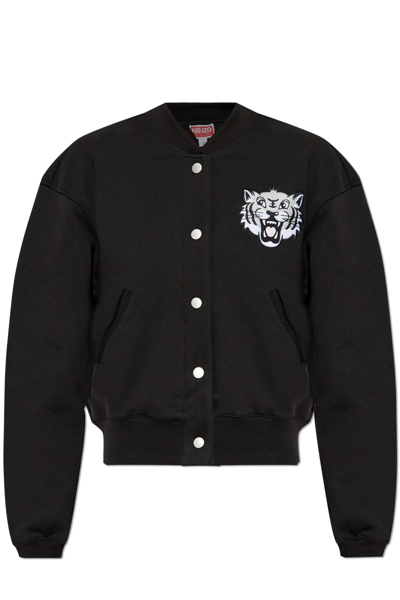 Kenzo Joyful Tiger Cotton Jacket In Black