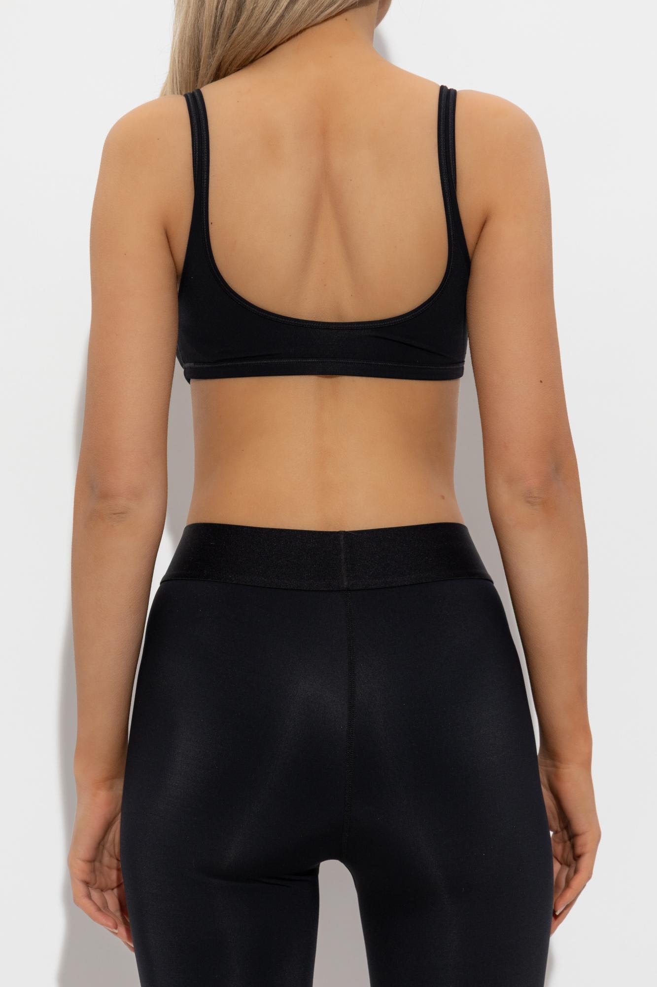 Diesel Sports Bra With Cut-out Logo In Black