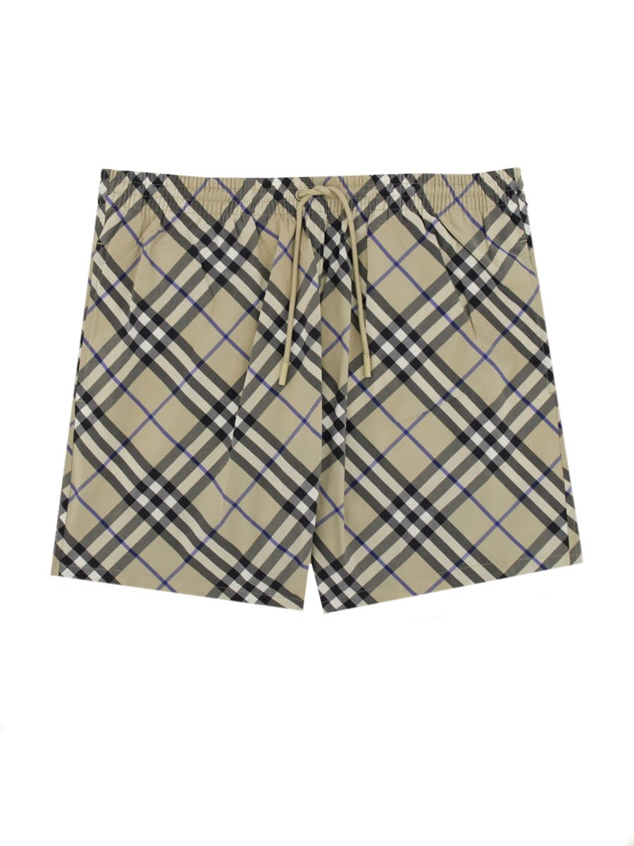 Burberry Patterned Swim Trunks Elastic Waistband