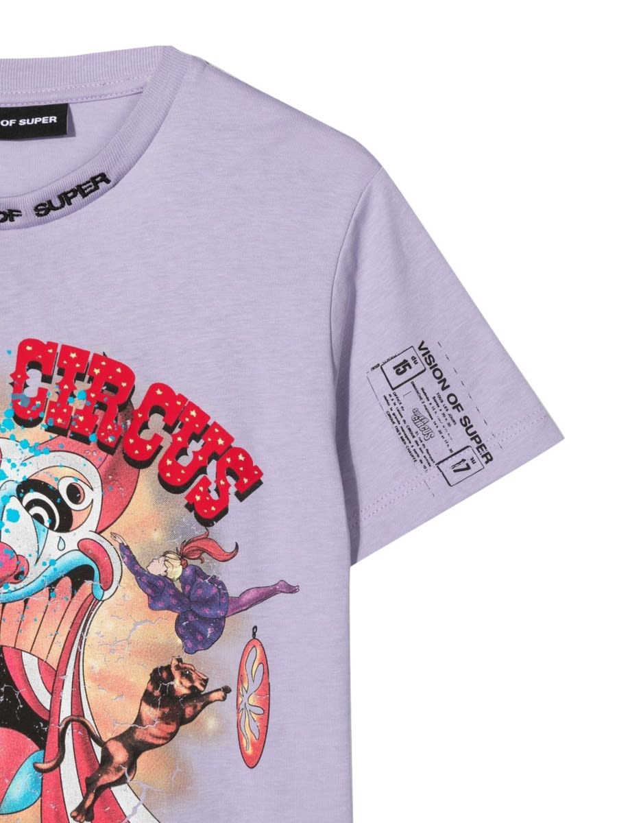 Shop Vision Of Super Lilac Kids T-shirt With Tongue Print