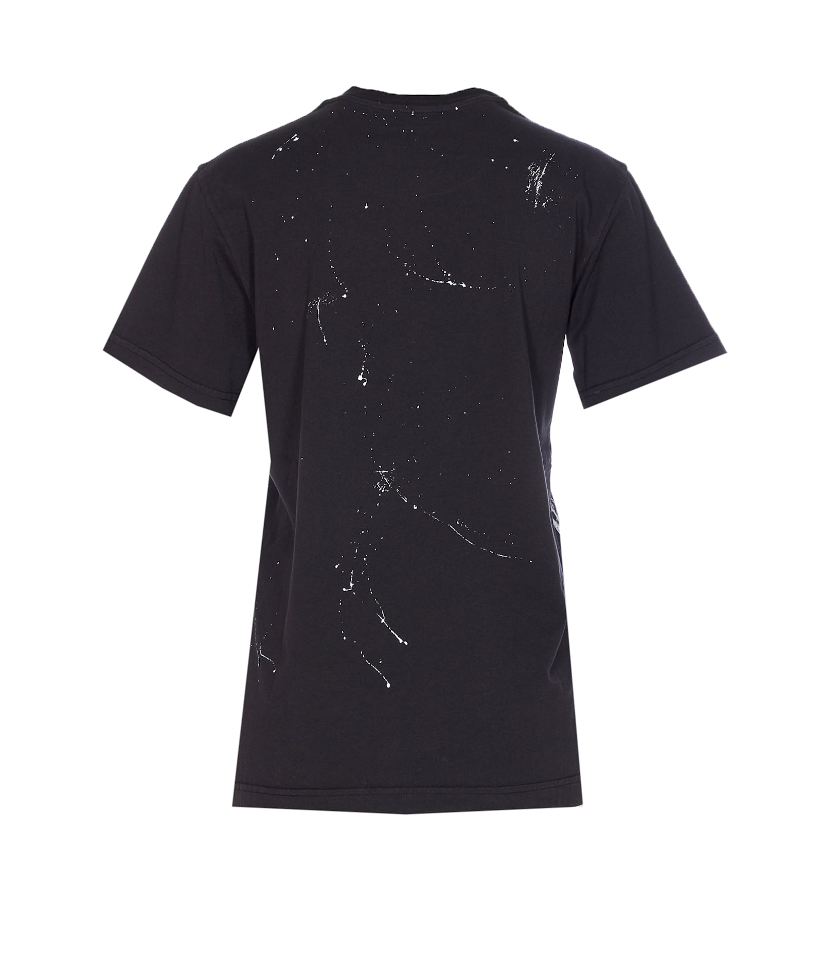 Dolce & Gabbana Graphic Print Cotton T-shirt With Ribbed Neck In Black