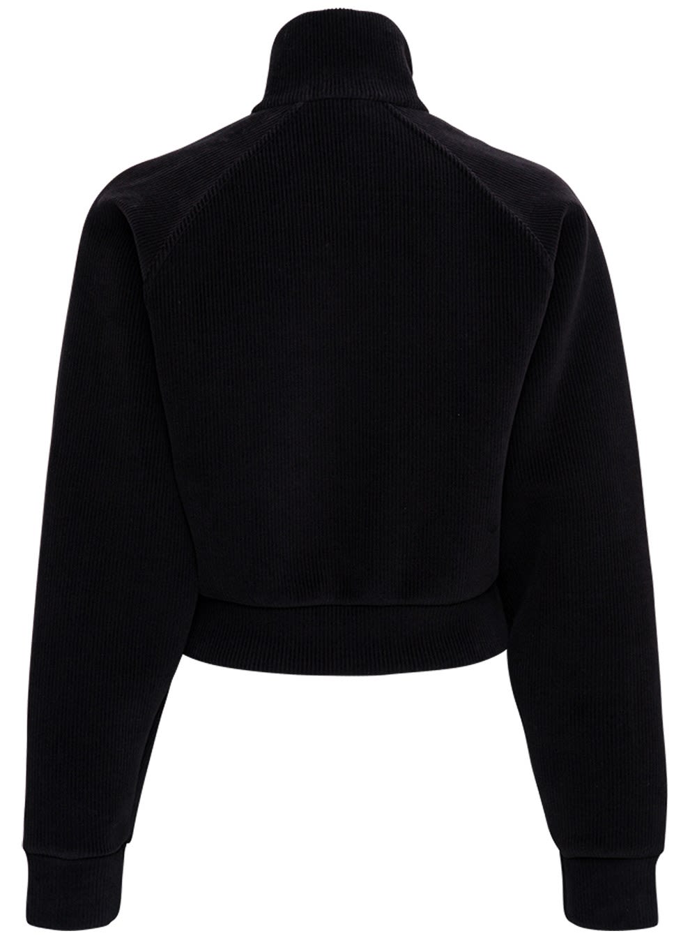 Shop Dsquared2 Ribbed Cotton Blend Sweatshirt With Logo  In Black