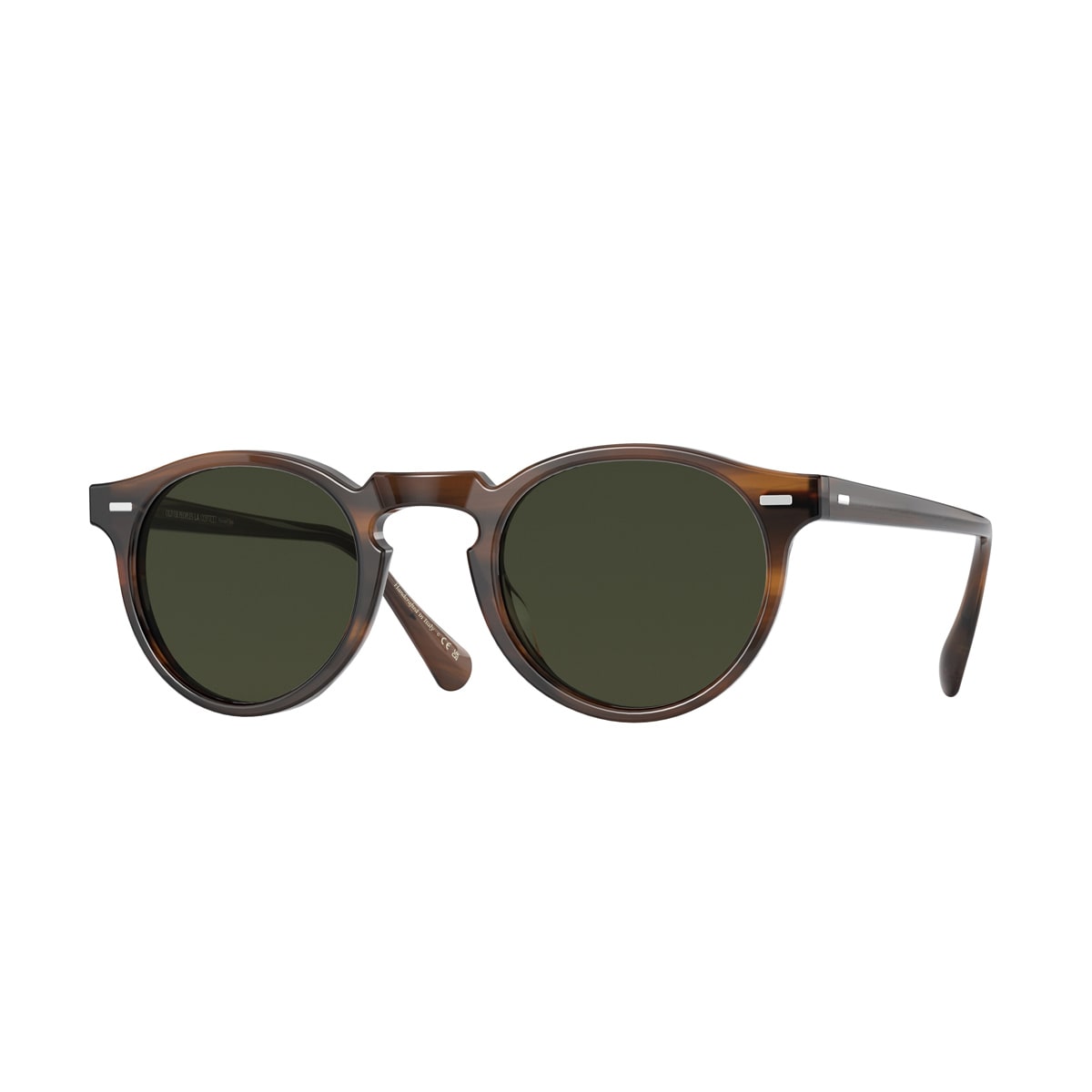 Oliver Peoples Tortoiseshell Gregory Peck Edition Round Sunglasses In Marrone