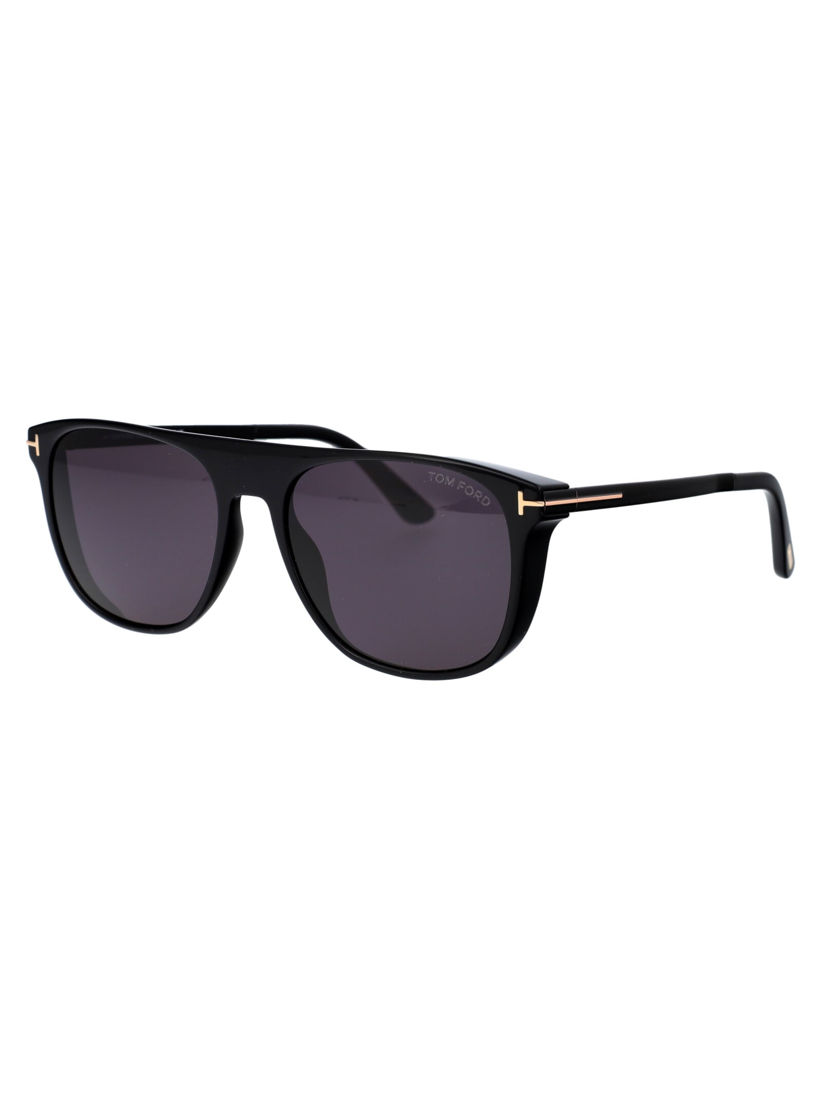 Tom Ford Acetate Lionel-02 Sunglasses In 01a Nero Lucido / Fumo