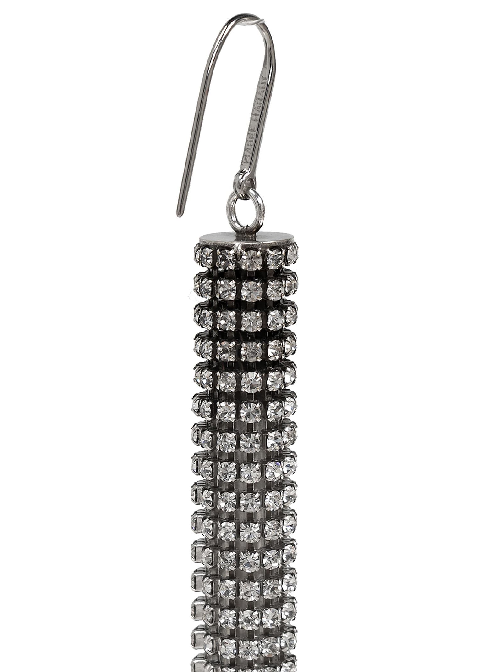 Isabel Marant Dangling Rhinestone Drop Earrings In Silver