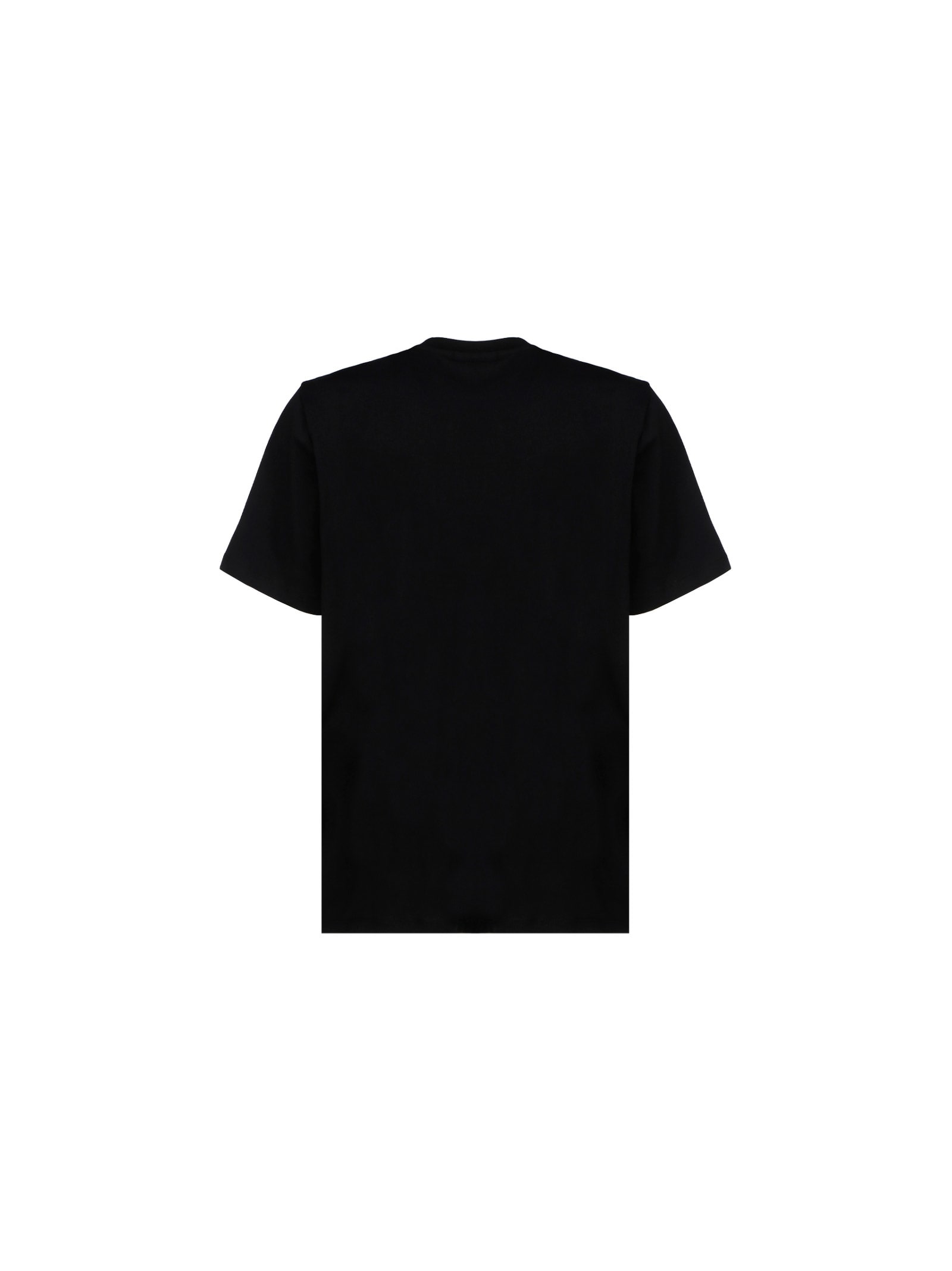 Shop Msgm Logo Detail Round Neck T-shirt In Black