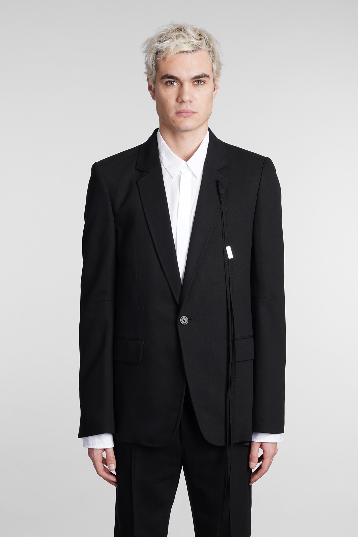 ANN DEMEULEMEESTER CLASSIC JACKET IN BLACK VISCOSE
