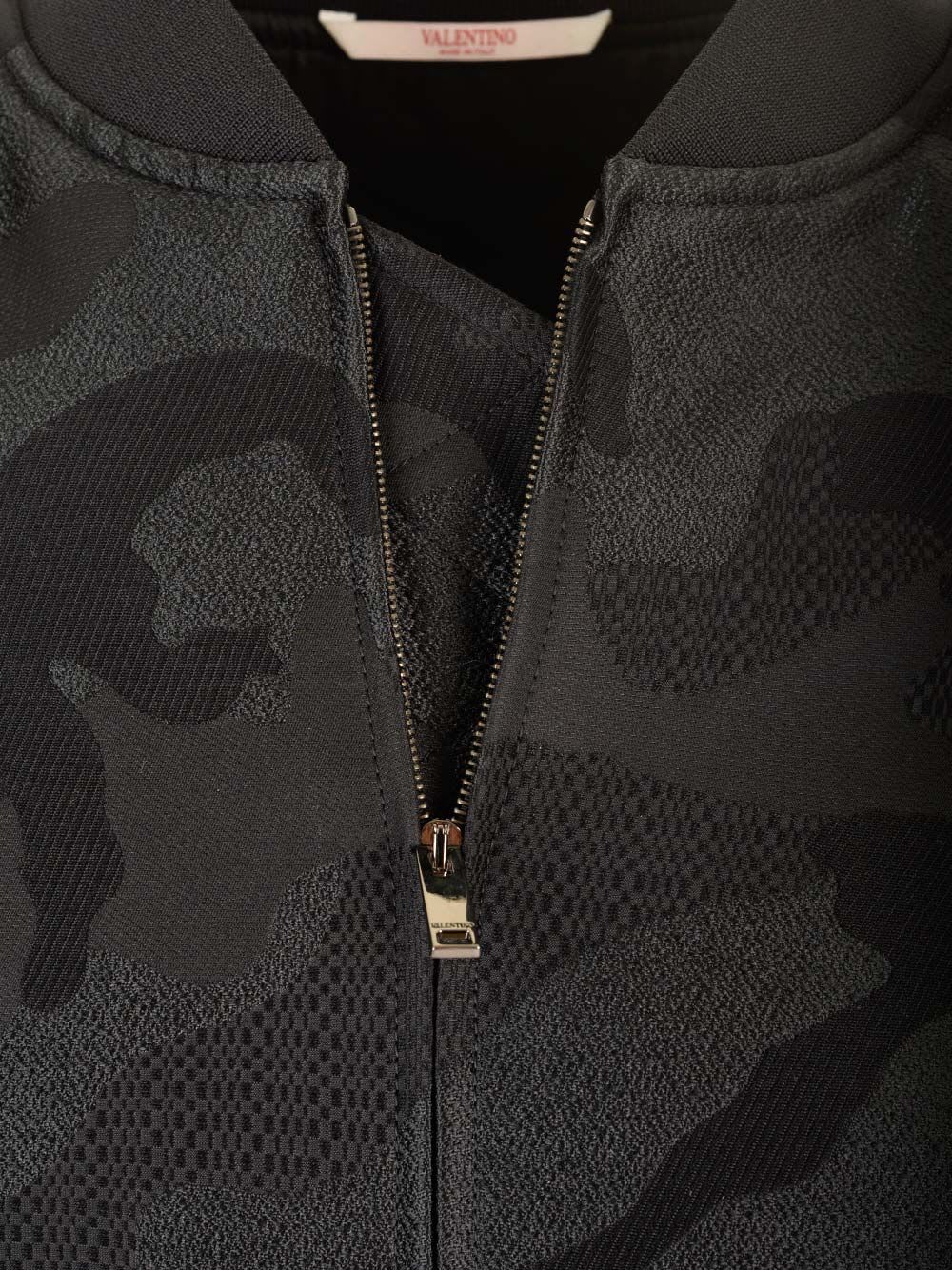 Shop Valentino Bomber Jacket With All-over Camounoir Pattern In Black