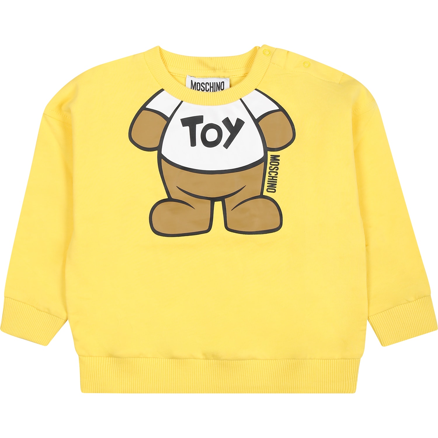 Moschino Kids' Yellow Sweatshirt For Babies With Teddy Bear