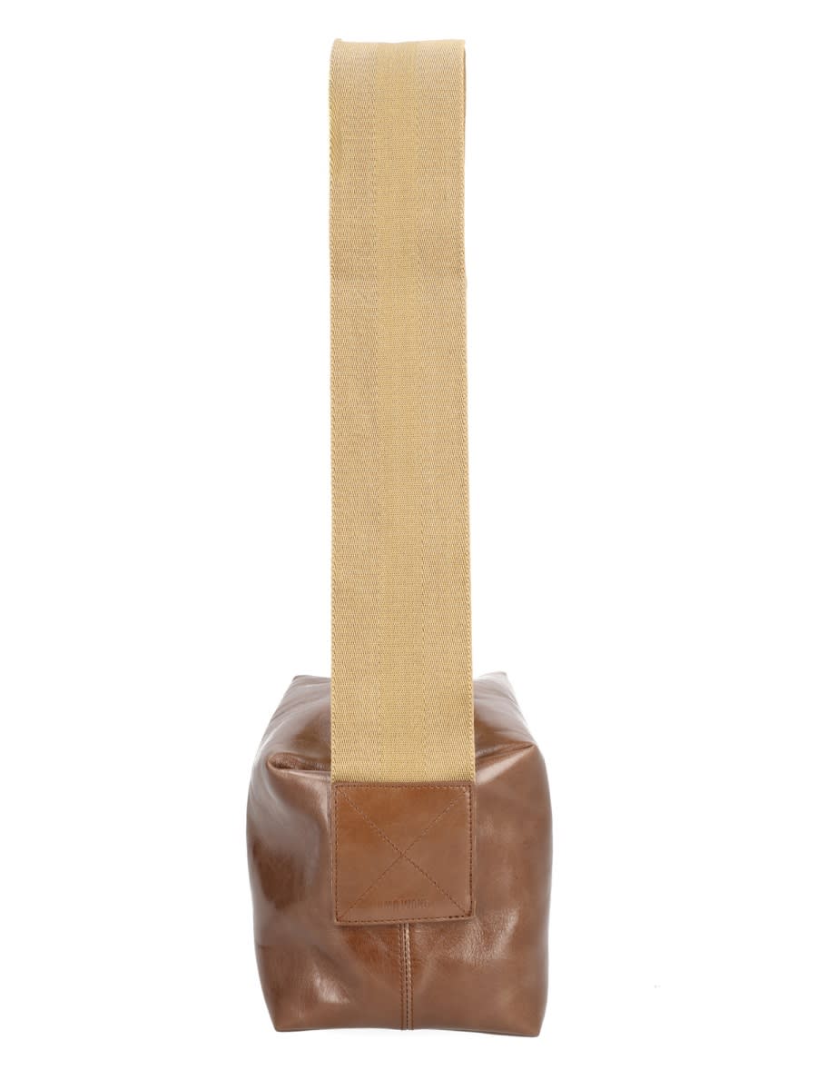 Uma Wang Rectangular Shoulder Bag Adjustable Strap In Brown