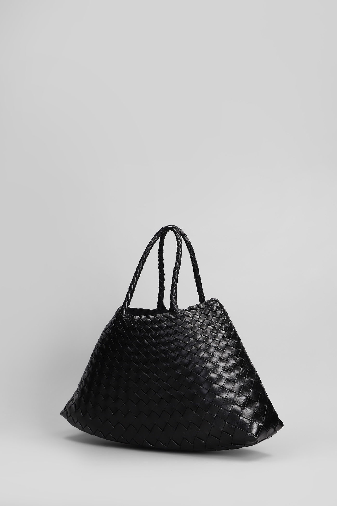 Dragon Diffusion Santa Croce Small Tote In Black Leather In Black