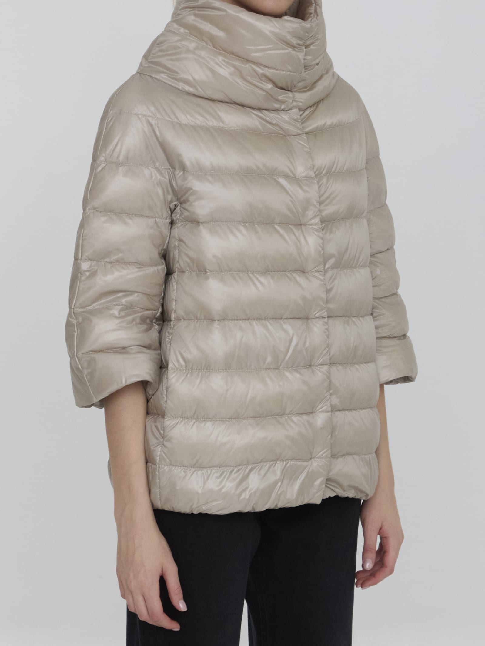 Shop Herno Down Jacket In Nylon In Beige