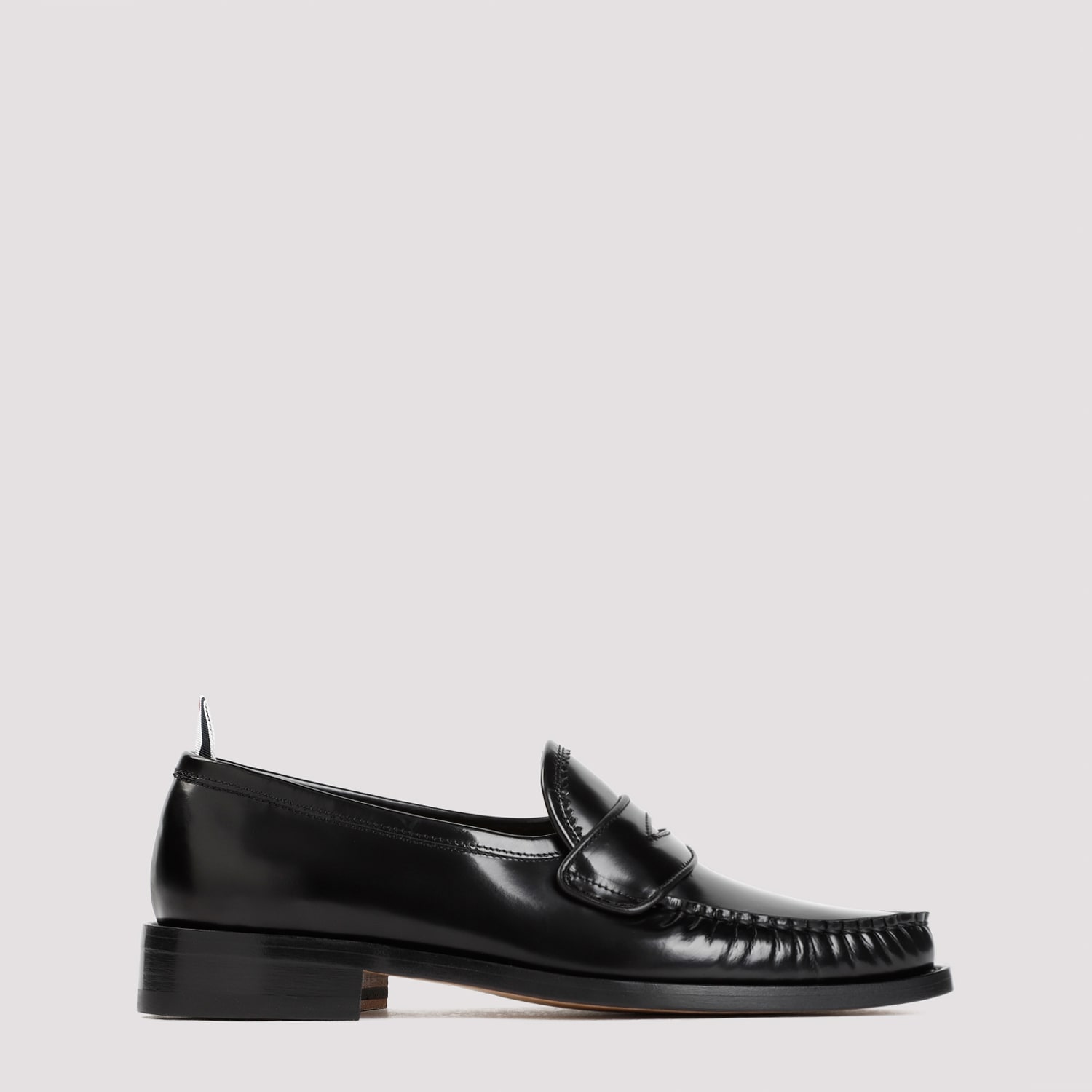 Shop Thom Browne Pleated Varsity Loafers In Black