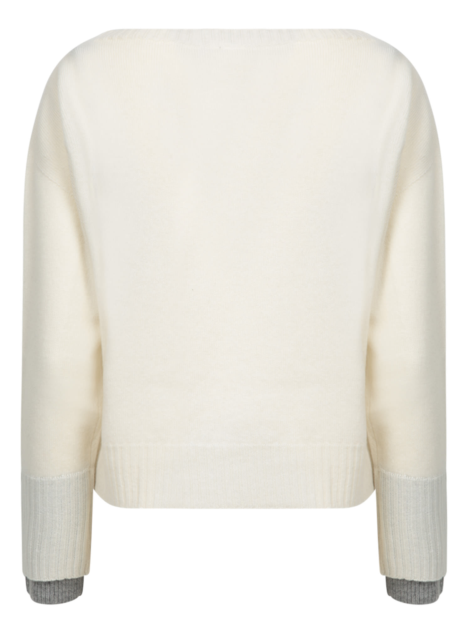 Shop Pinko Cashmere And Wool White/grey Sweater