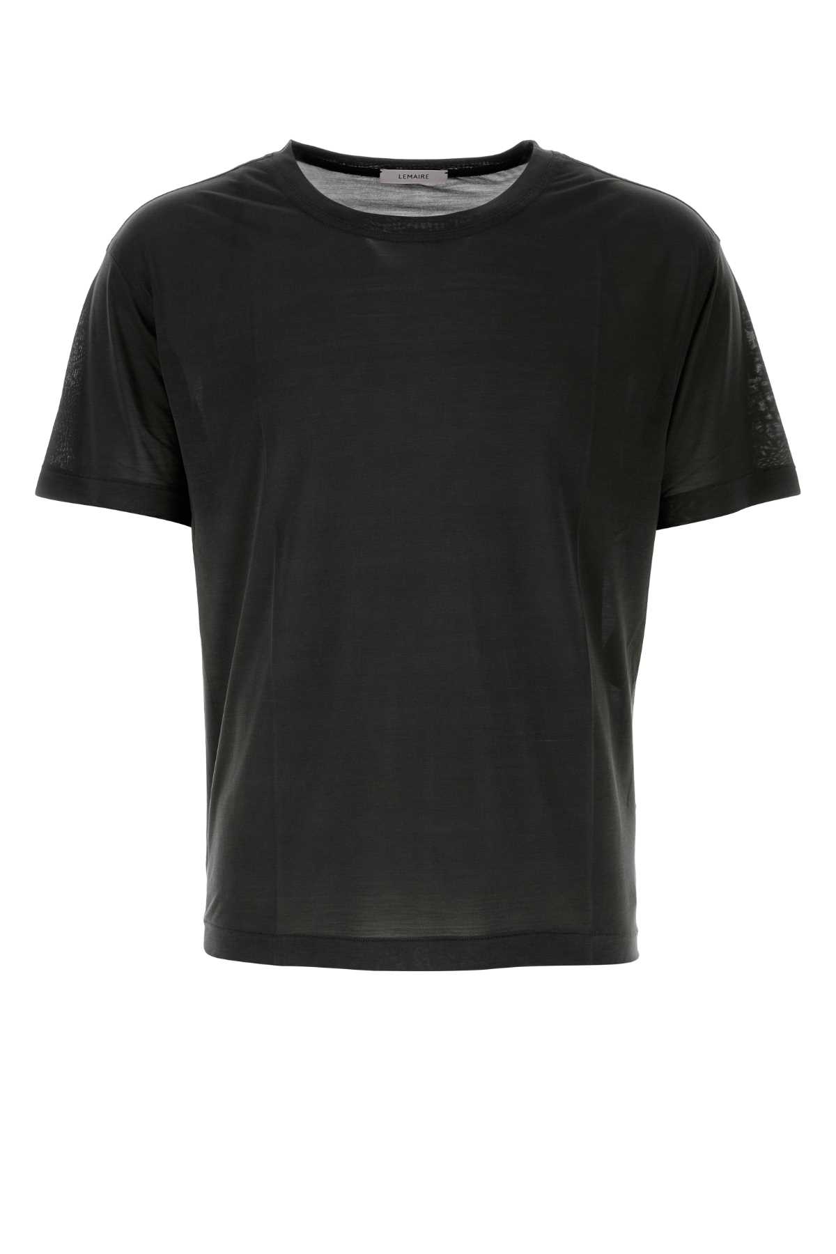 Shop Lemaire Black Silk T-shirt