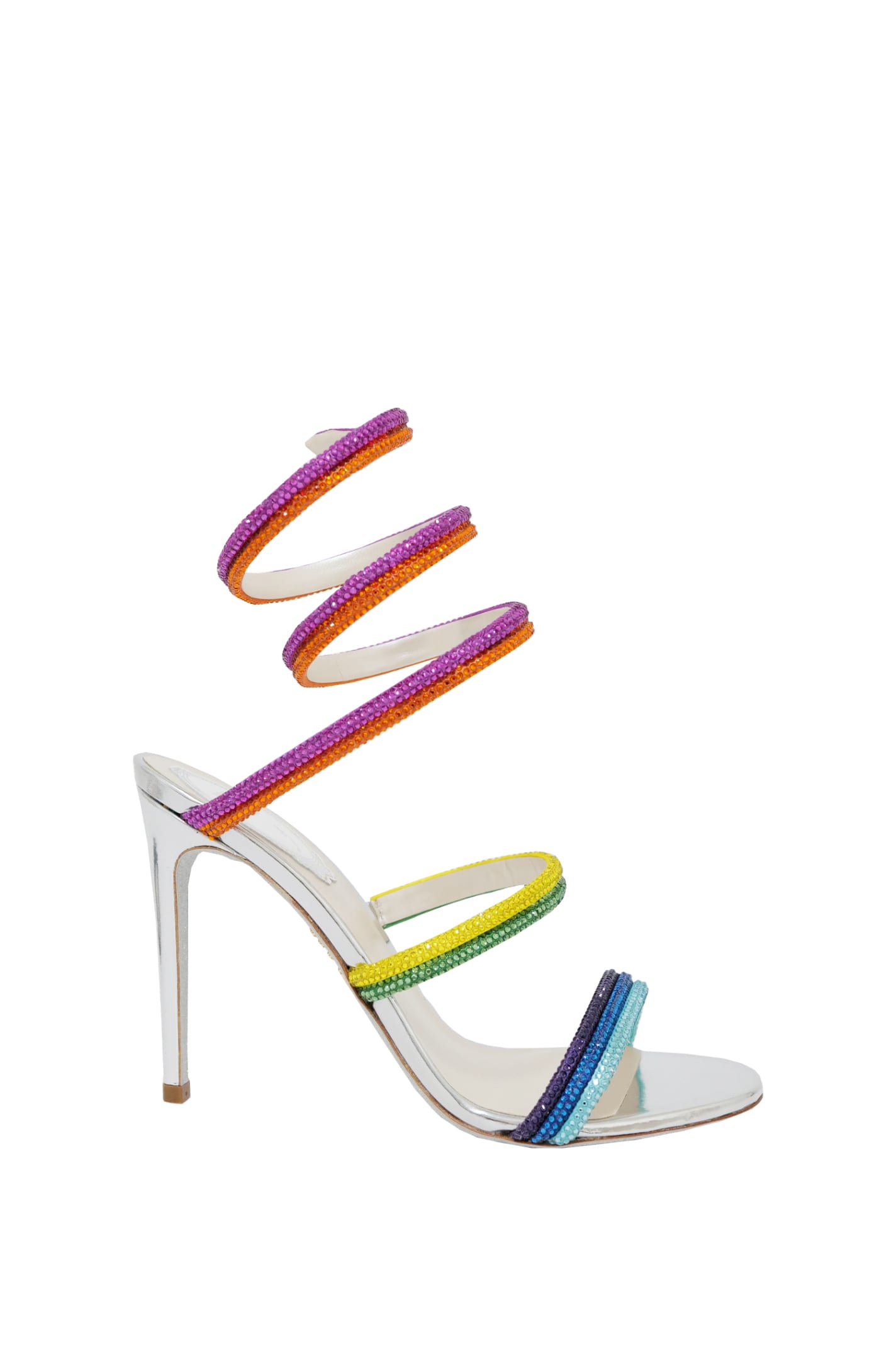 Shop René Caovilla Raibow Heeled Sandals In Multicolour