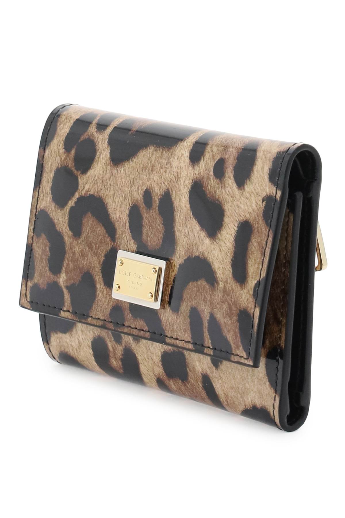 Dolce & Gabbana Logo Plaque Snap Button Wallet In Beige