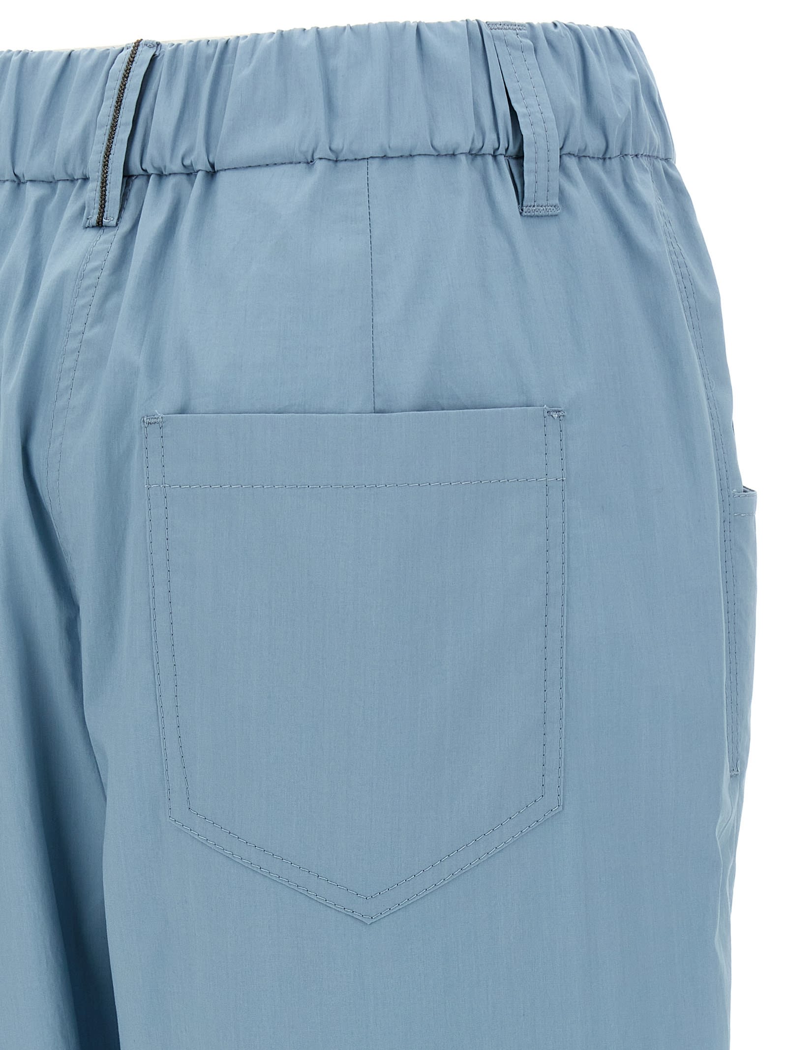 Brunello Cucinelli Pleat Pants With Front Pincers In Light Blue
