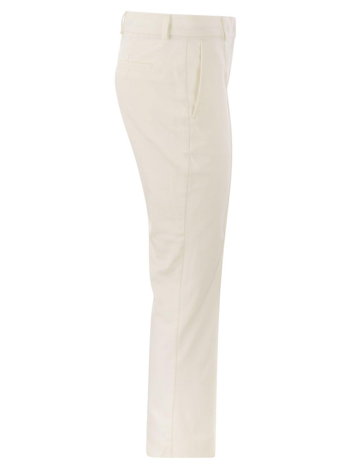 Shop Sportmax High Waist Straight Leg Trousers In White