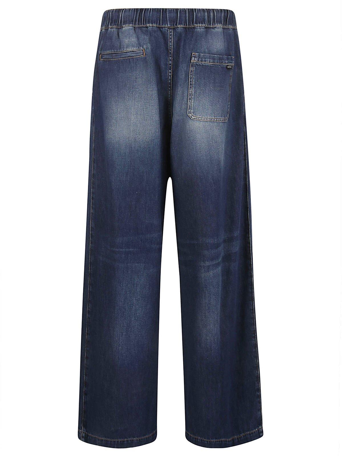 Shop Valentino High Waist Straight Leg Jeans In Denim