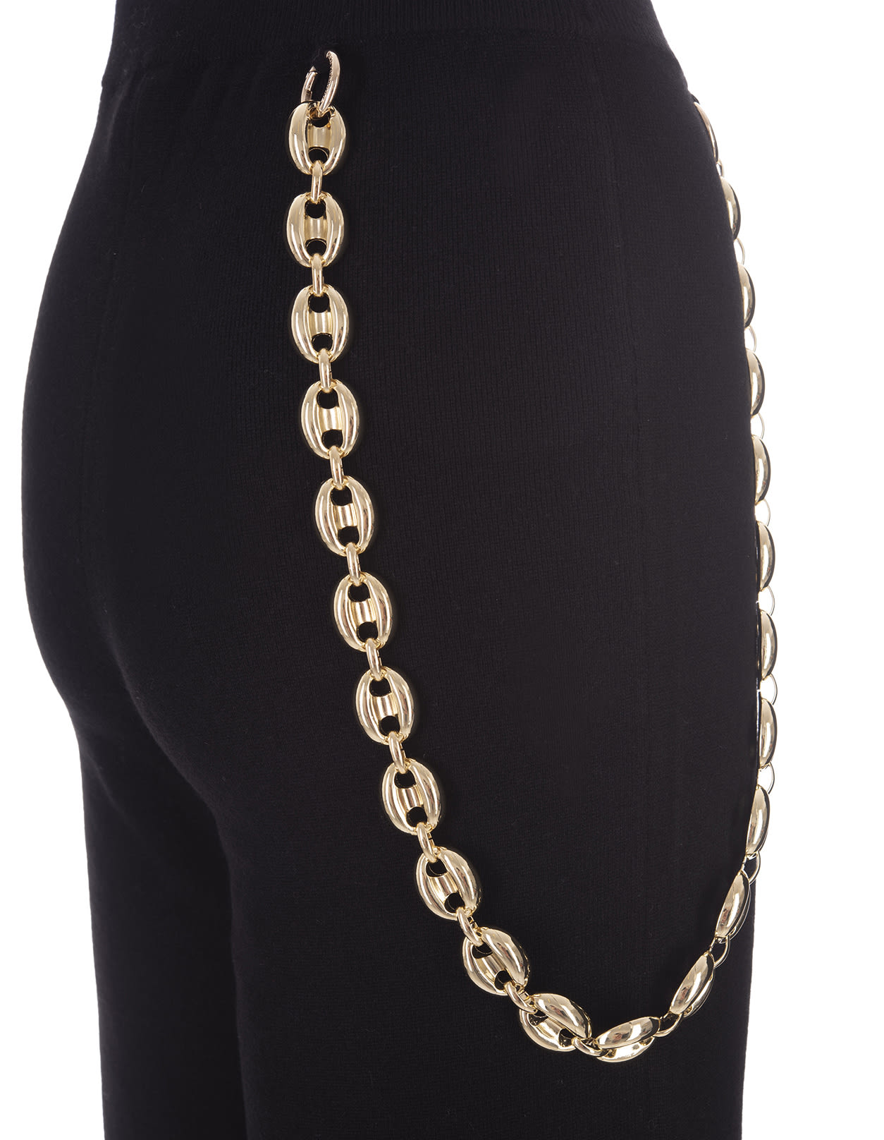 Shop Paco Rabanne Black Wide Leg Trousers With Belt In Nero