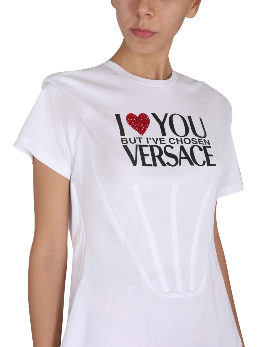 Versace T Shirt With Logo In White