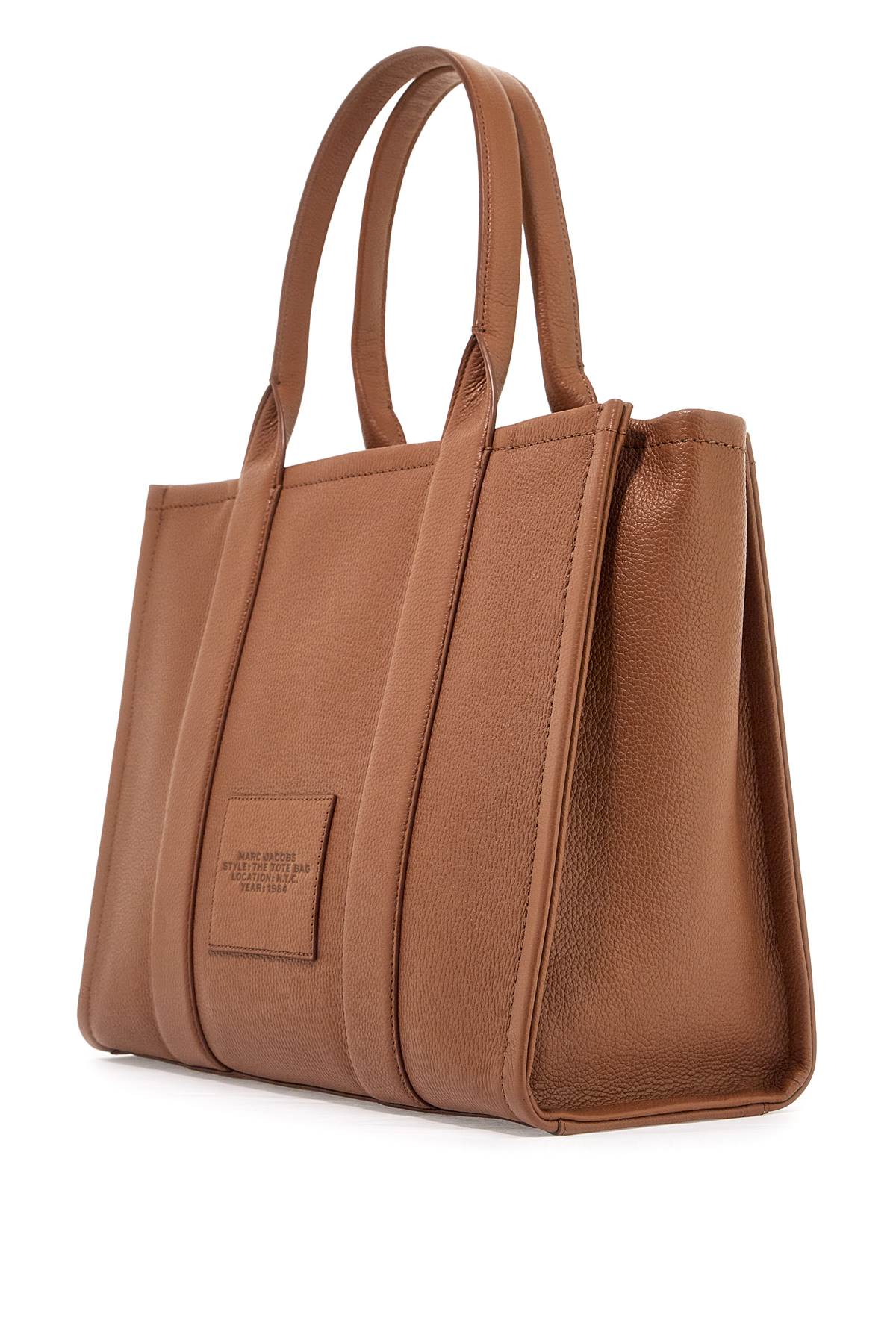 Shop Marc Jacobs The Leather Large Tote Bag In Argan Oil (brown)