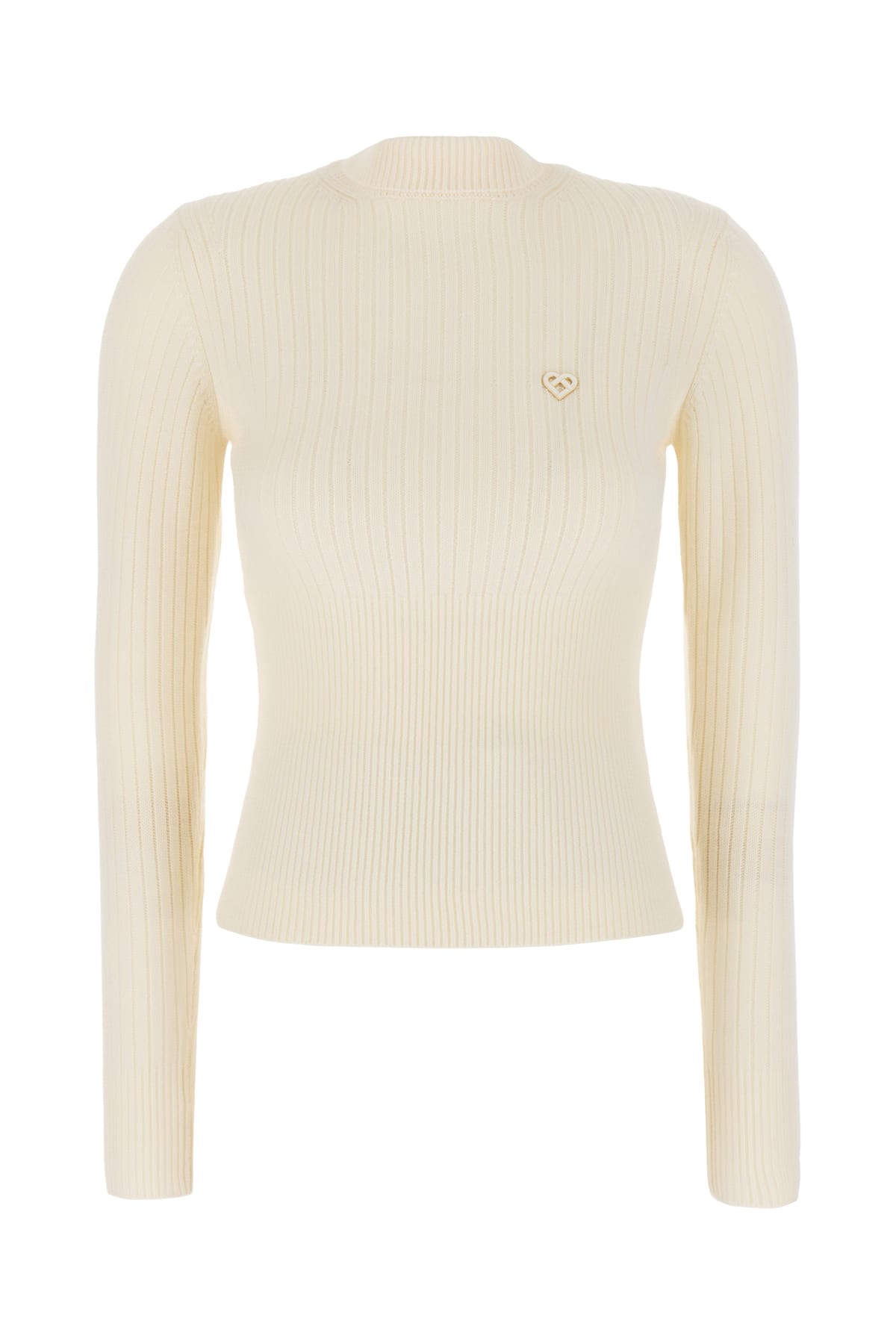 Shop Casablanca Ivory Wool Sweater In White