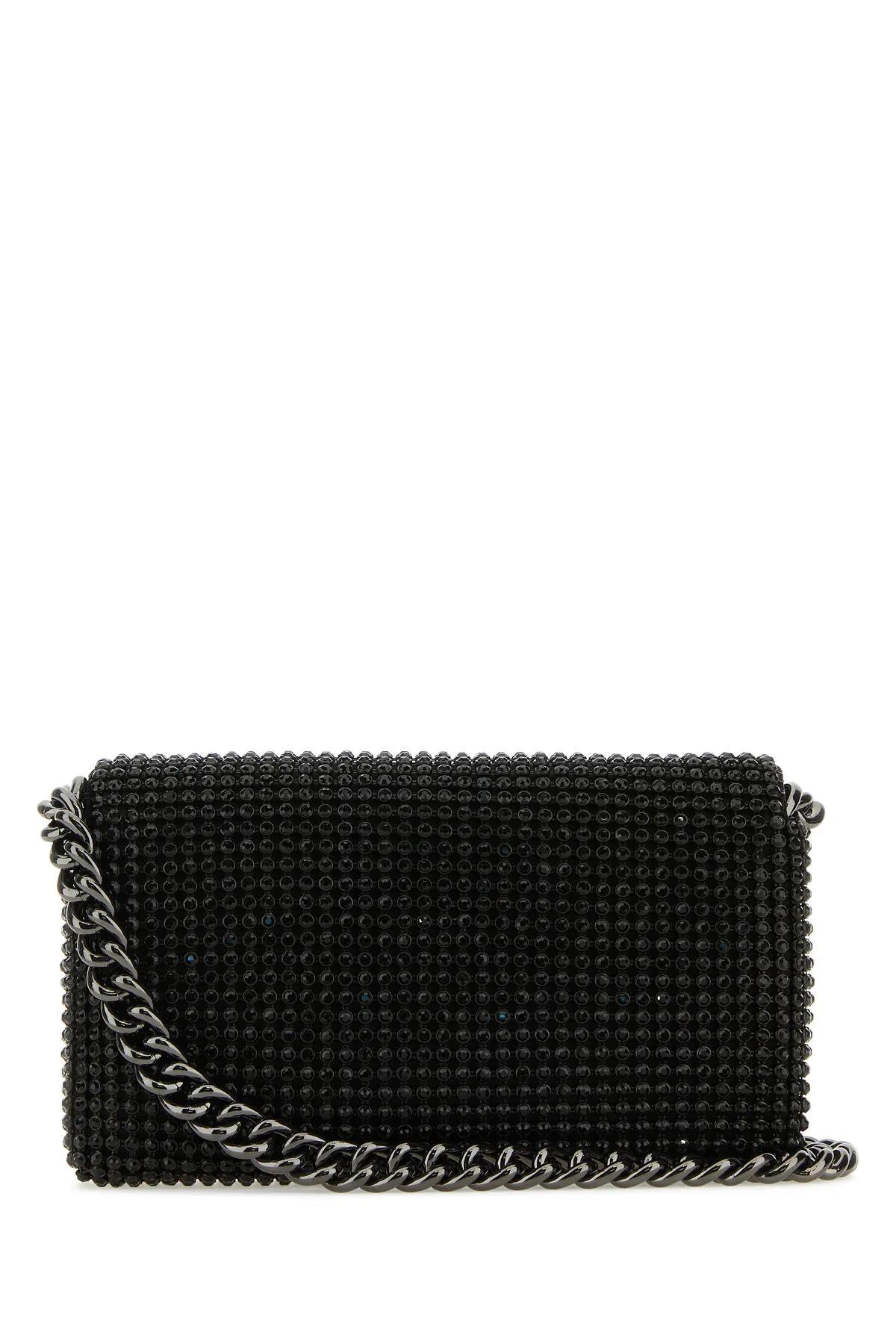 Shop Marc Jacobs Embellished Fabric Mini J Marc Shoulder Bag In Black