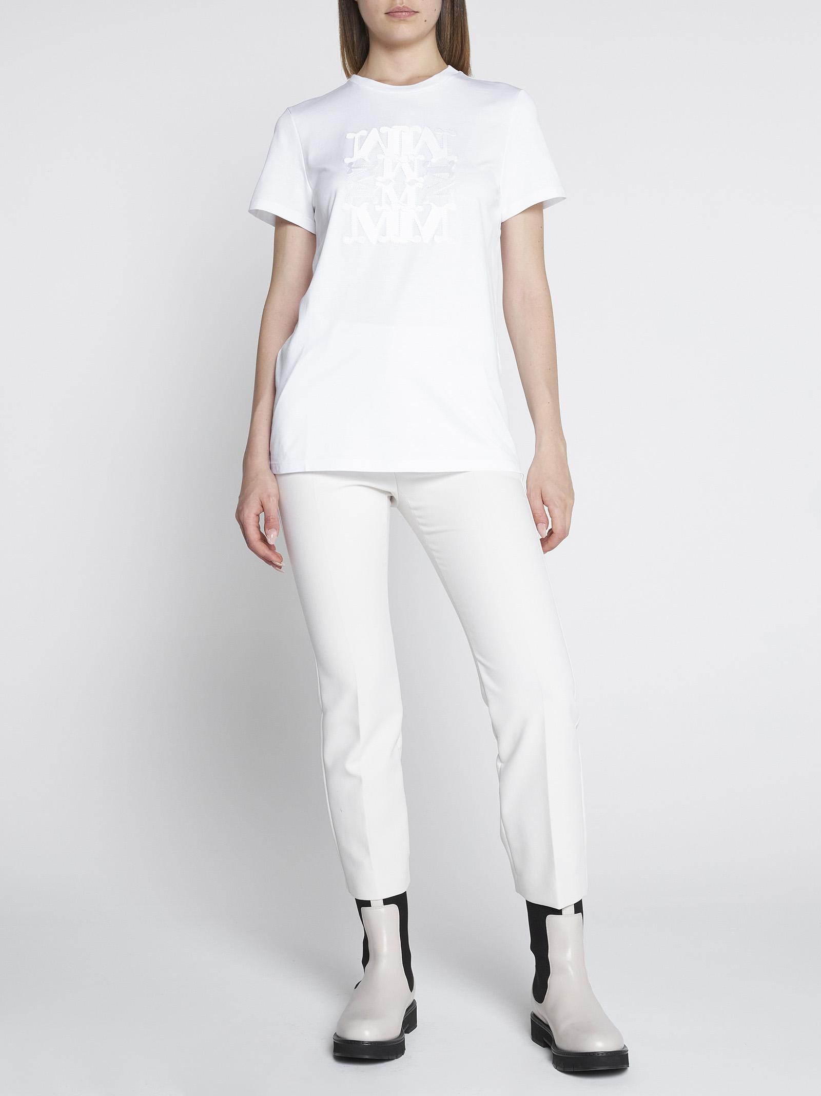 Max Mara Short Sleeve Crew Neck Top In Multi