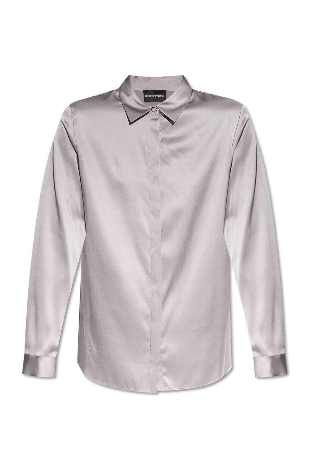 Shop Emporio Armani Silk Shirt In Misty Grey