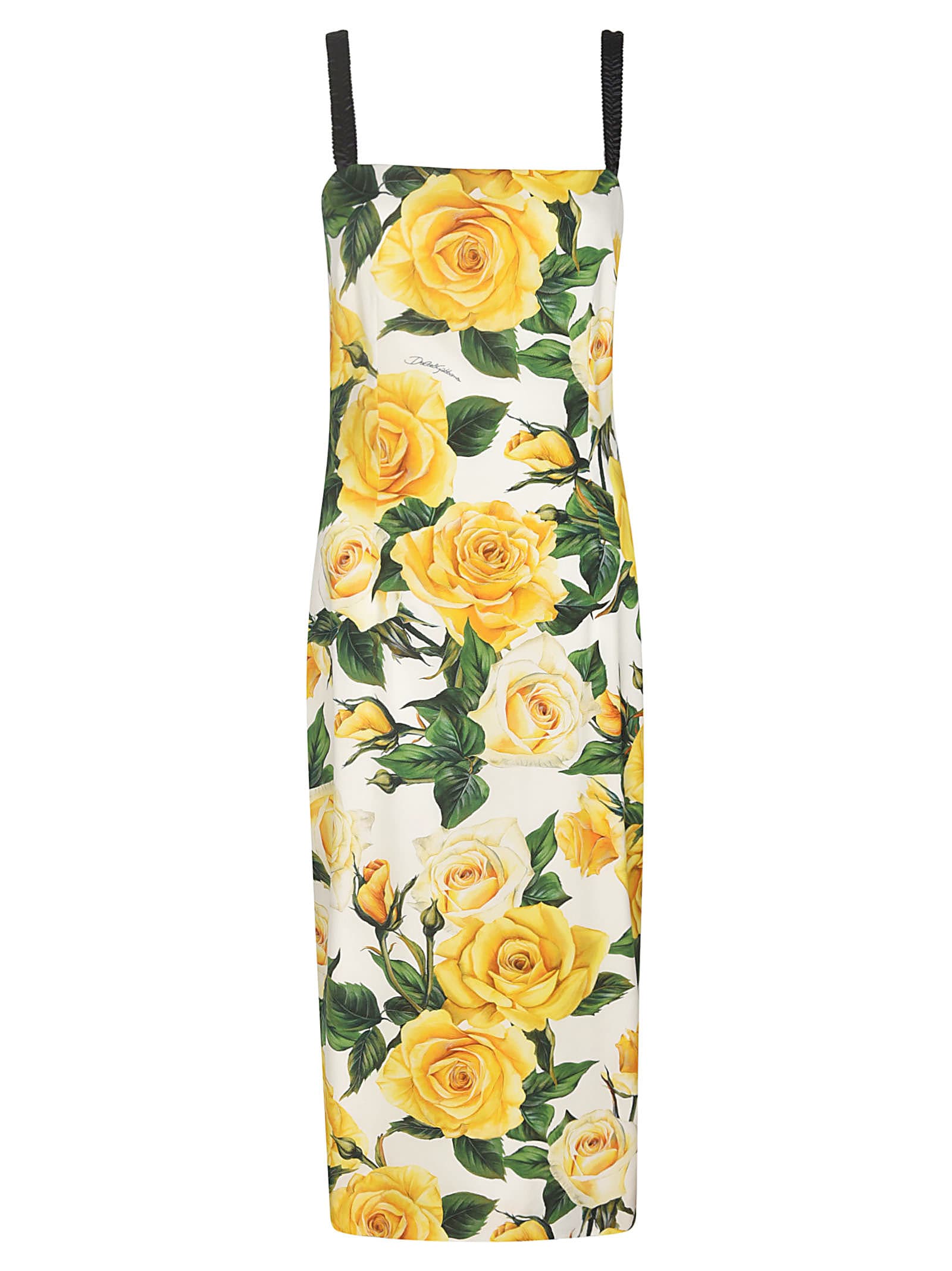 Shop Dolce & Gabbana Floral Sleeveless Straight Dress In Multicolor