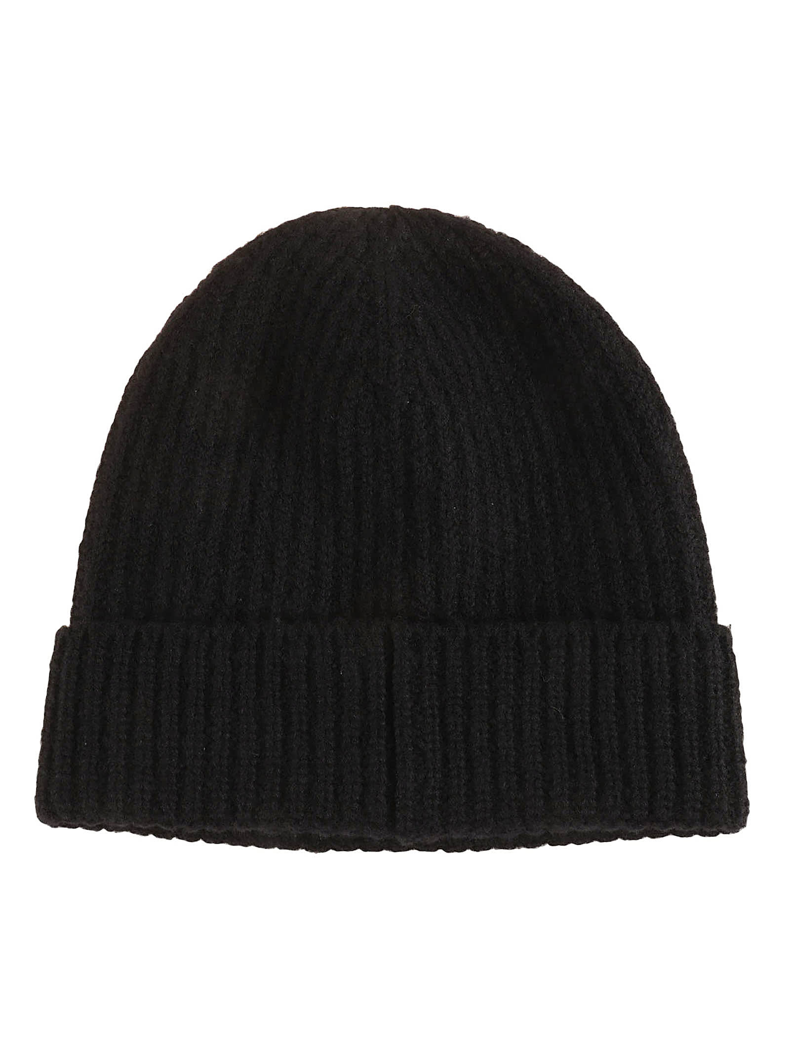 Shop Moncler Logo Patch Ribbed Beanie In Black