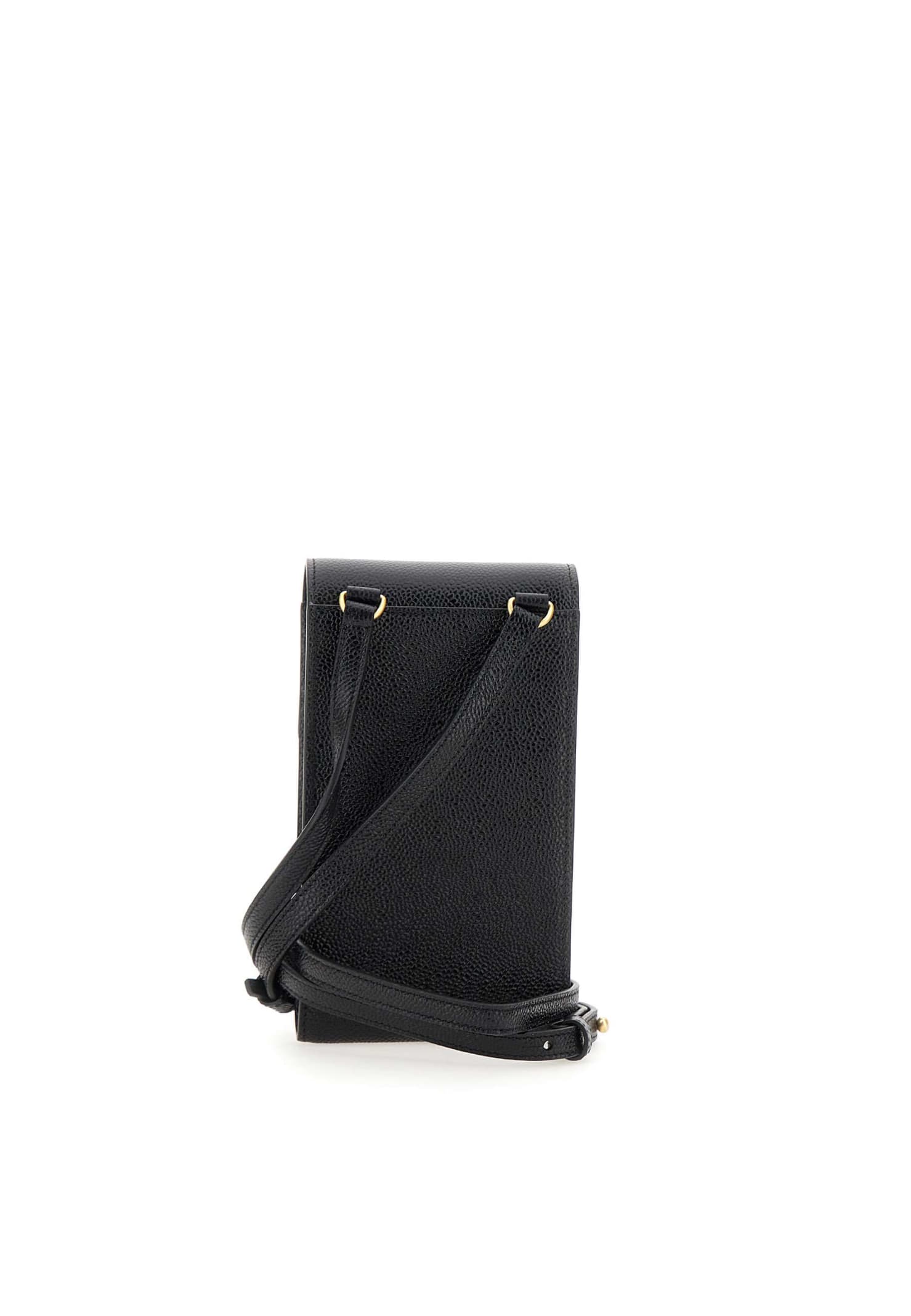 Thom Browne Crossbody Fold Holder Leather Bag In Black