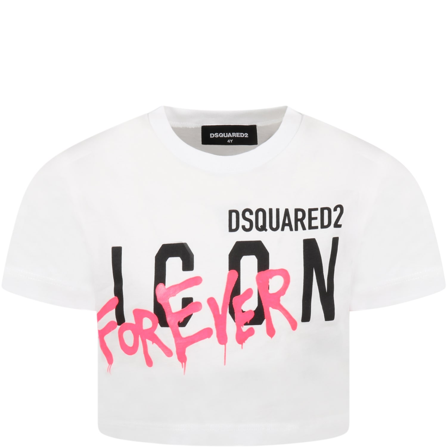 Dsquared2 White T-shirt For Girl With Writing