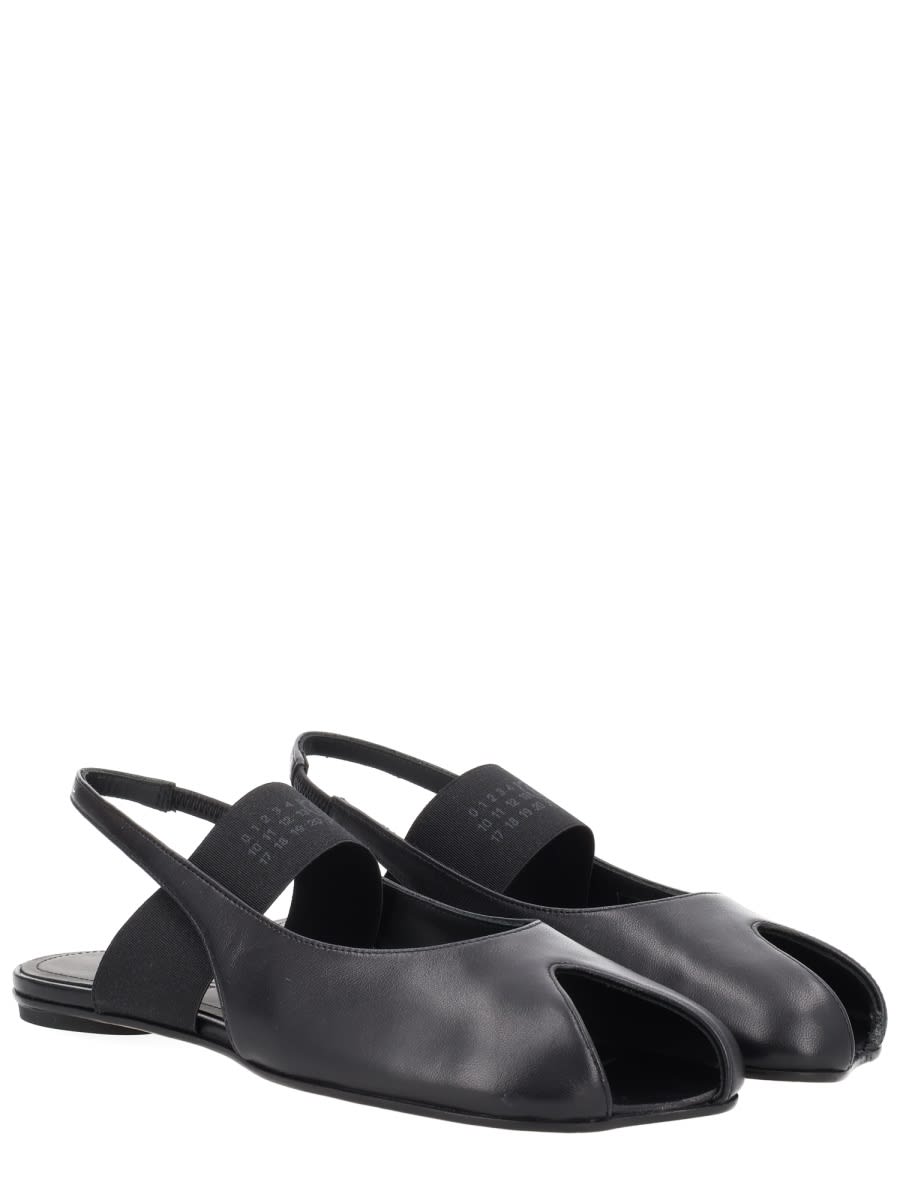 Mm6 Maison Margiela Logo Detailed Open-toe Slingback Sandals In Black