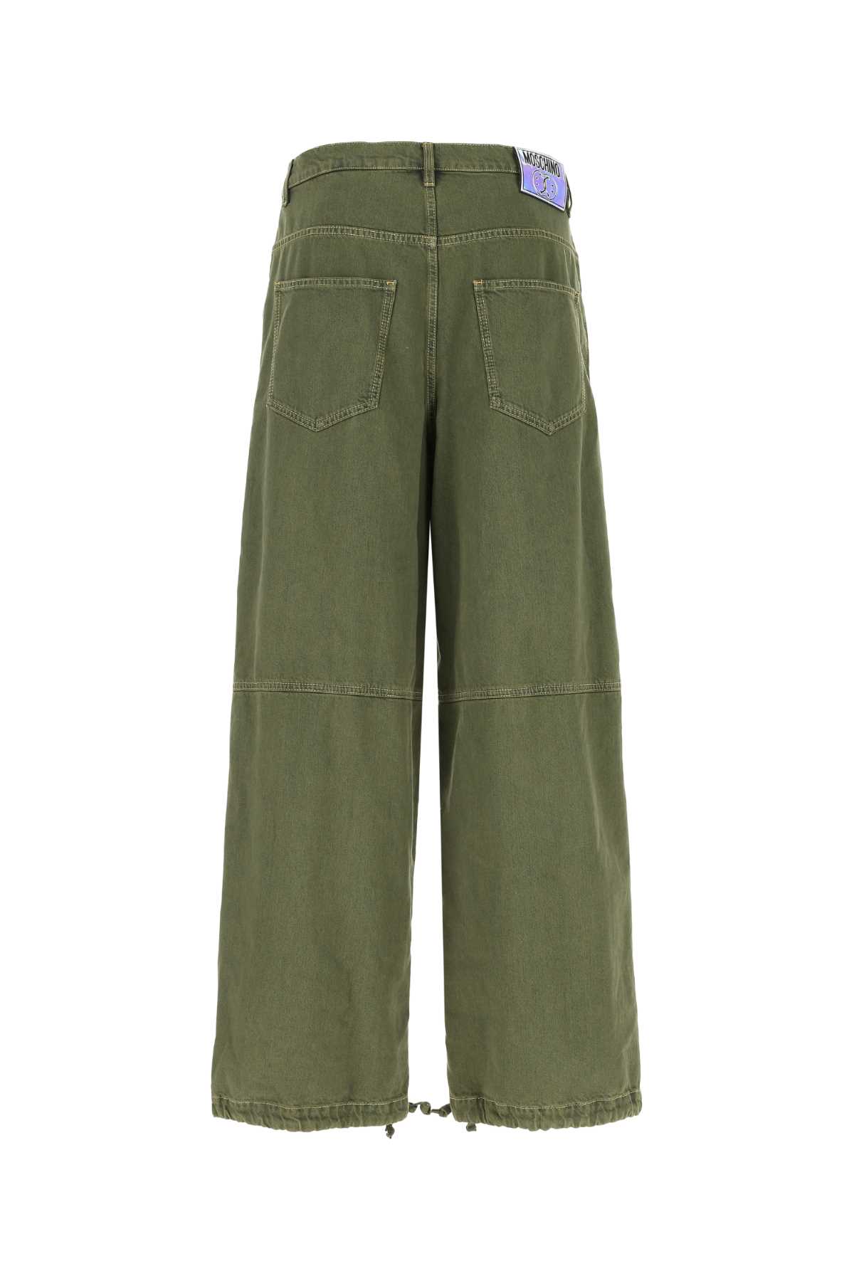 Moschino Army Green Denim Cargo Pant In 0443