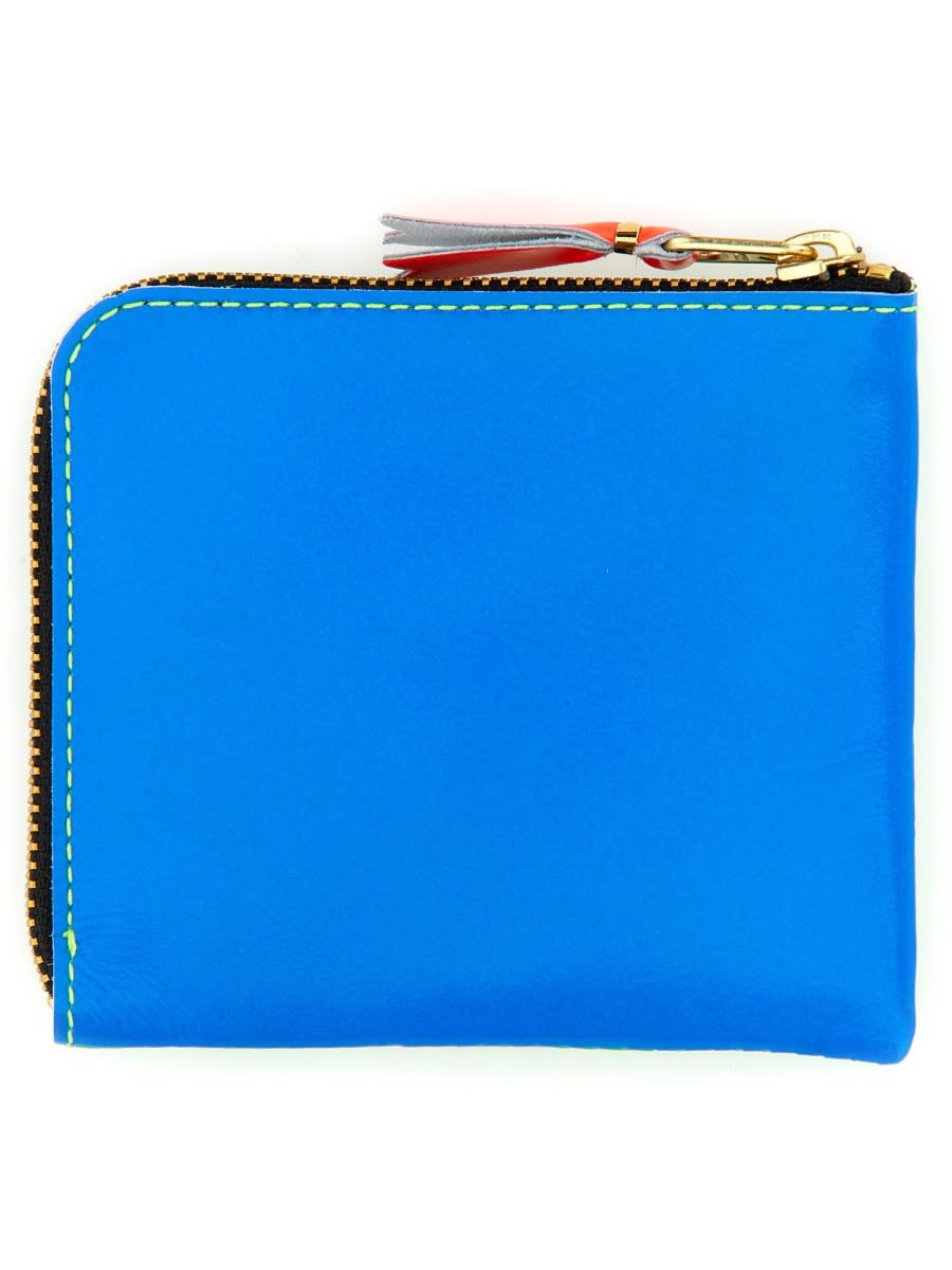 Shop Comme Des Garçons Leather Wallet In Blue