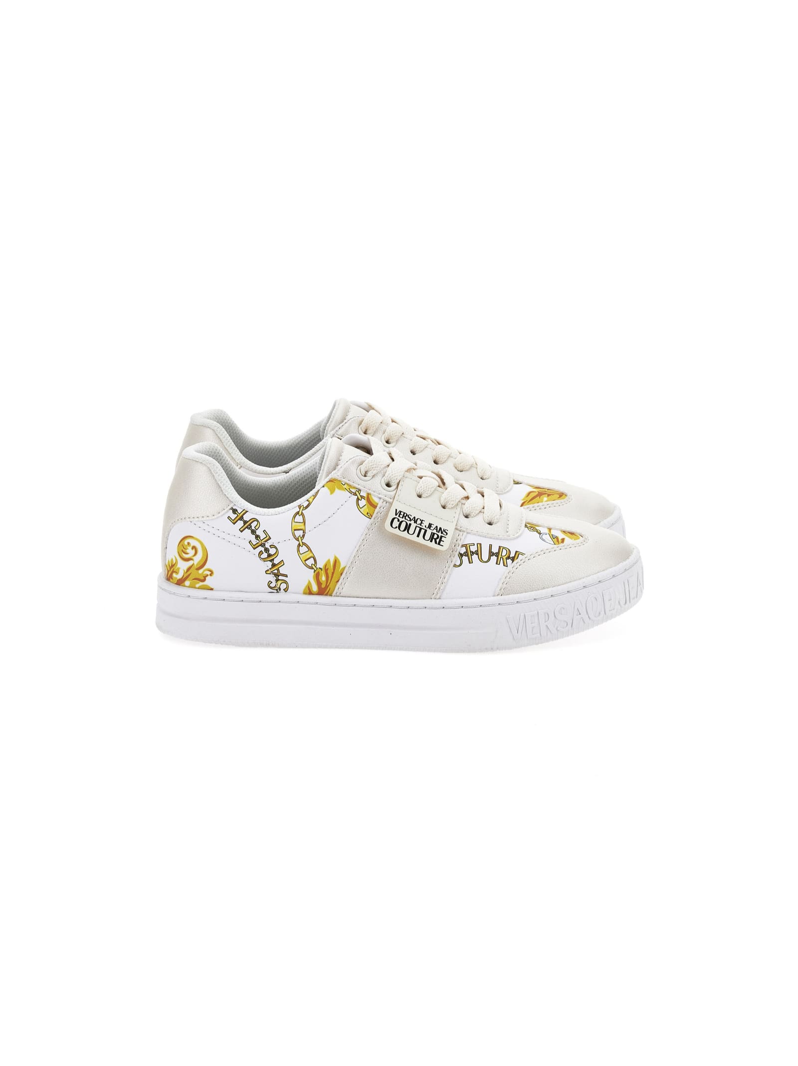 VERSACE JEANS COUTURE VERSACE JEANS COUTURE WHITE LOW TOP SNEAKERS