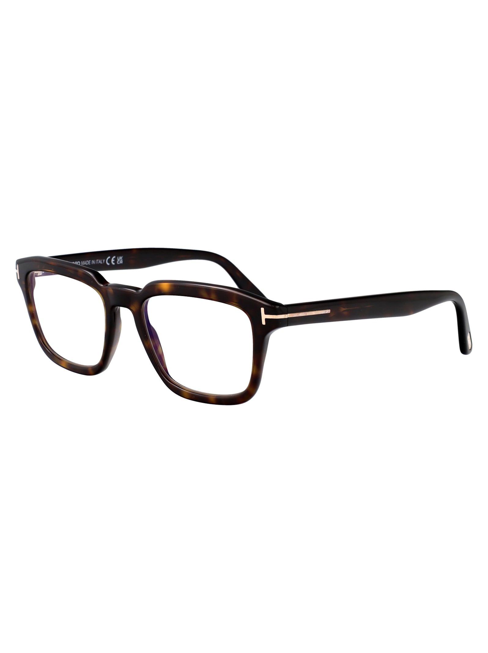Tom Ford Womens Black Tr001853 Round-frame Acetate Optical Glasses In Avana Scura